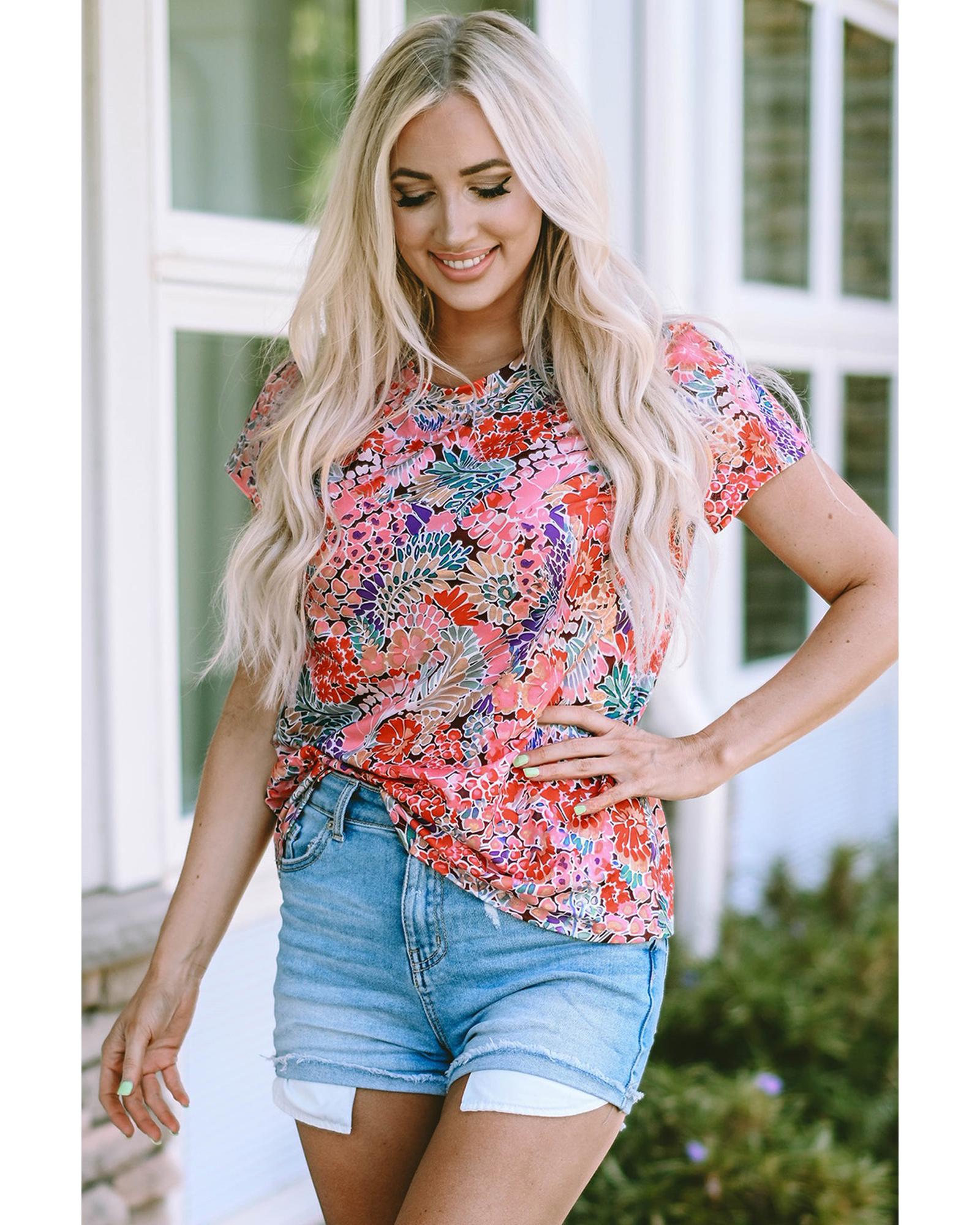 Azura Exchange Floral Print Slim Fit T-Shirt - XL Secondary image