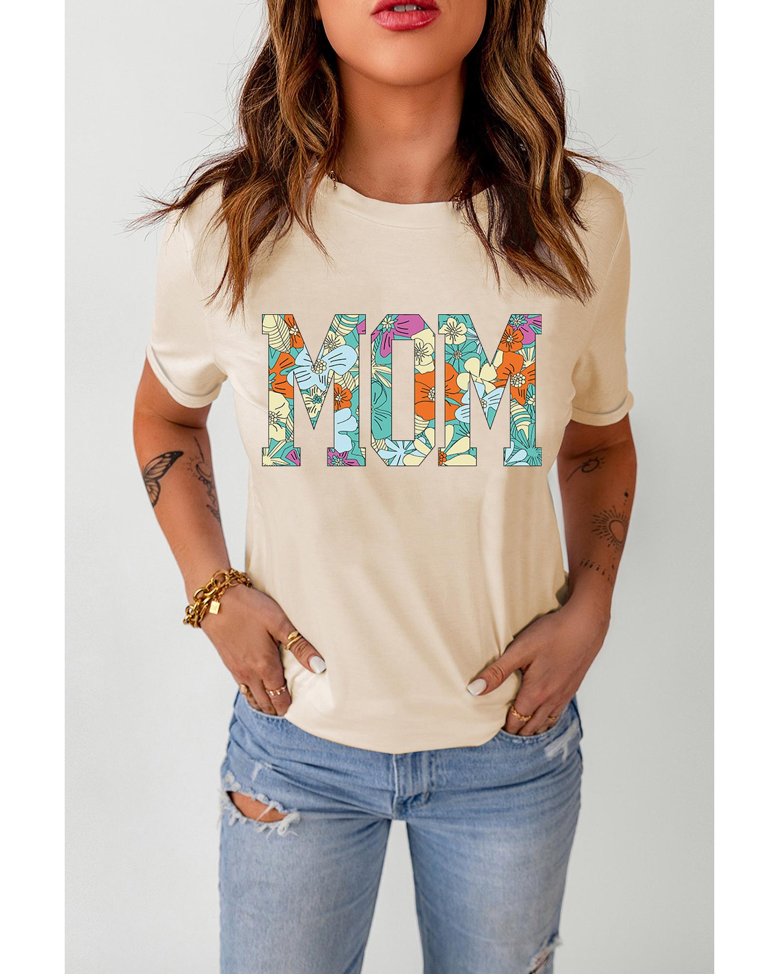 Azura Exchange Floral Letter Print T Shirt - M Secondary image