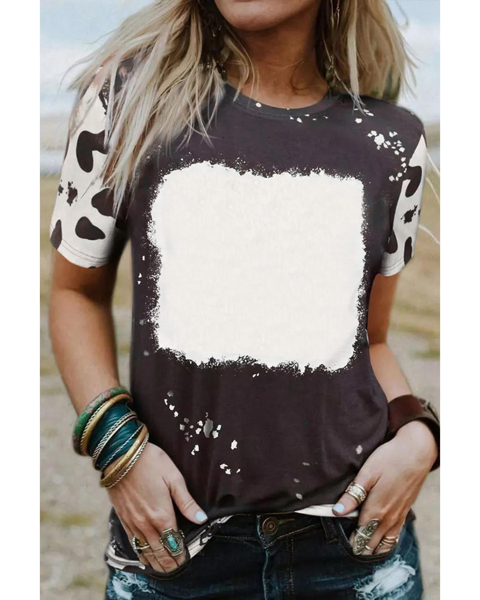 Azura Exchange Tie Dye Bleached Crew Neck T-Shirt - M Secondary image