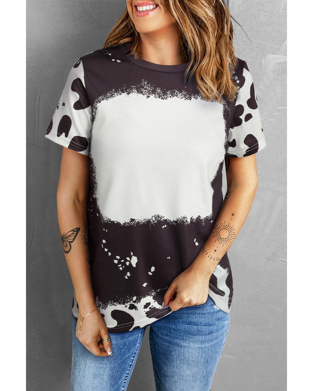 Azura Exchange Tie Dye Bleached Crew Neck T-Shirt - M