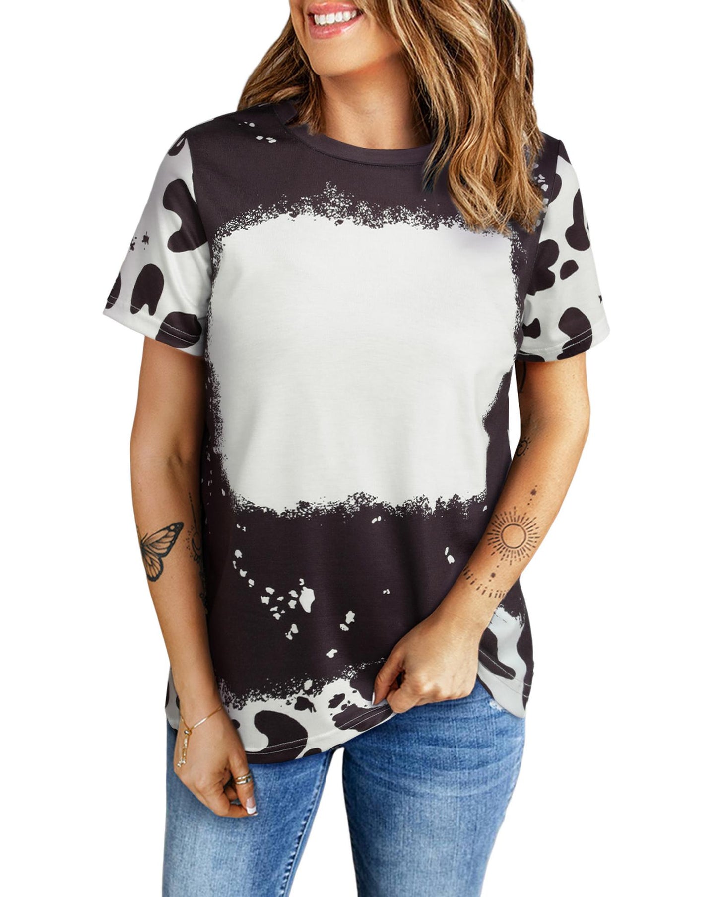 Azura Exchange Tie Dye Bleached Crew Neck T-Shirt - XL