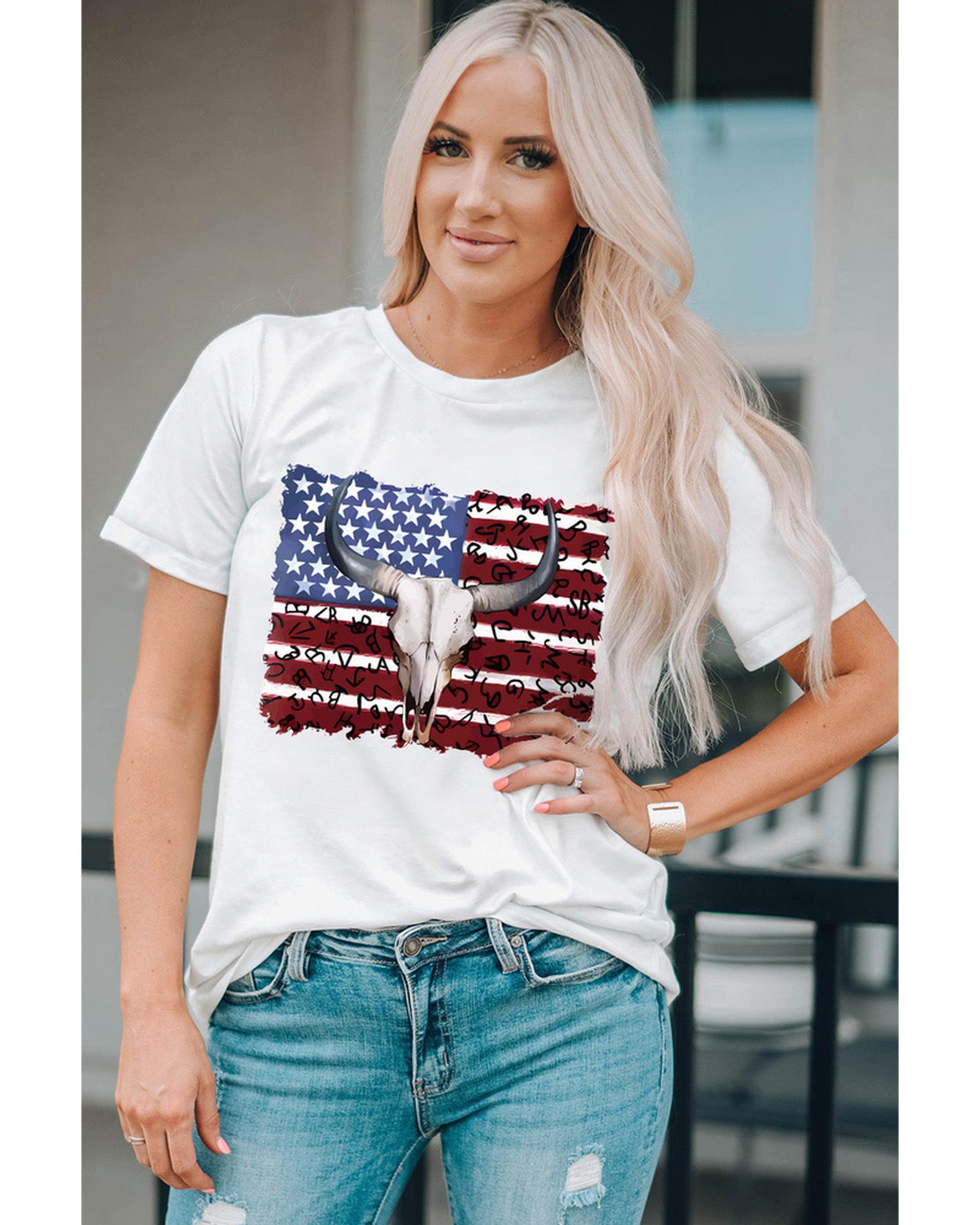 Azura Exchange American Flag Graphic Tee - S Secondary image