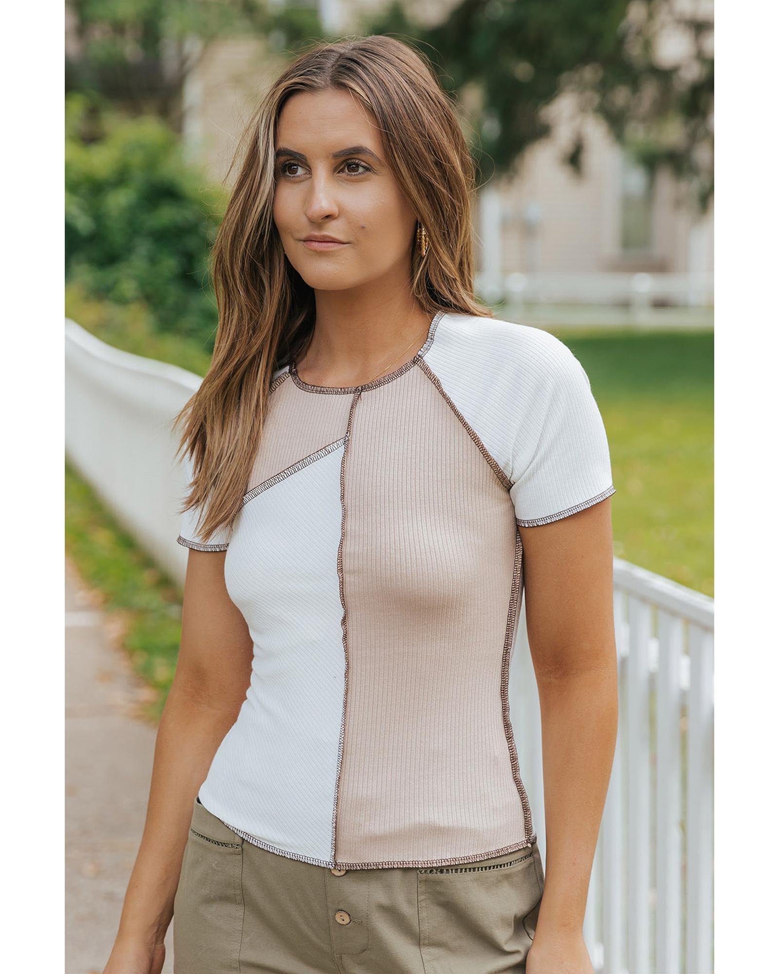 Azura Exchange Seamed Ribbed Slim Fit T-shirt - XL Secondary image