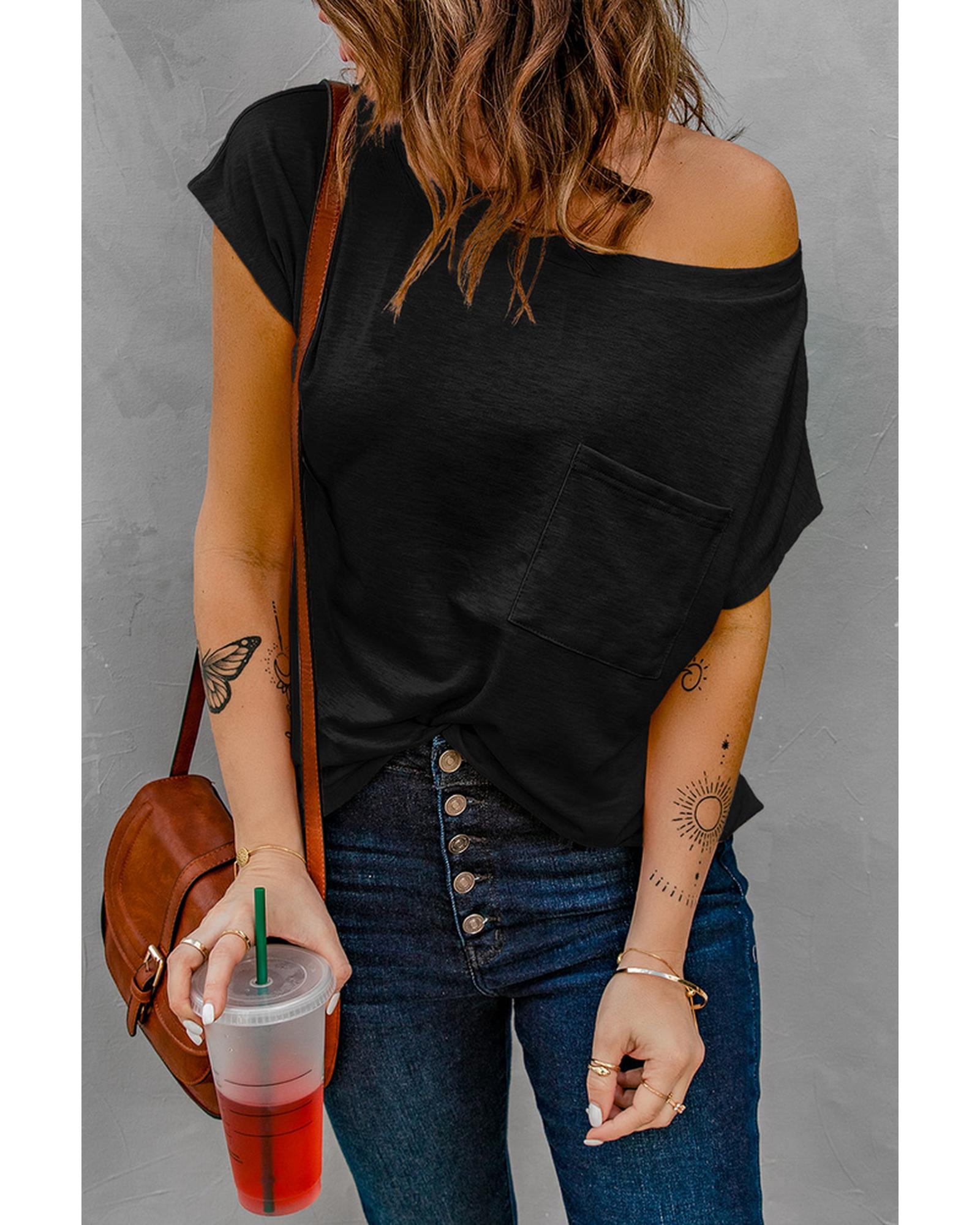 Azura Exchange Pocketed Tee with Side Slits - M Main image