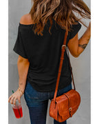 Azura Exchange Pocketed Tee with Side Slits - M