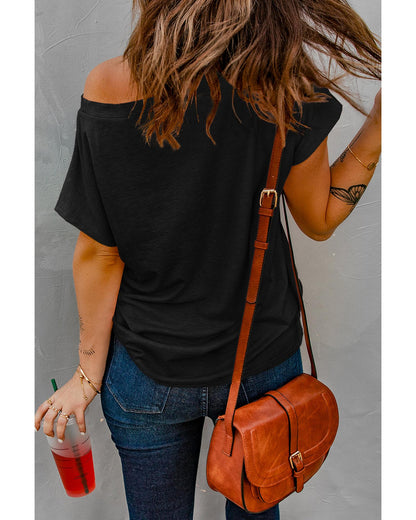 Azura Exchange Pocketed Tee with Side Slits - M