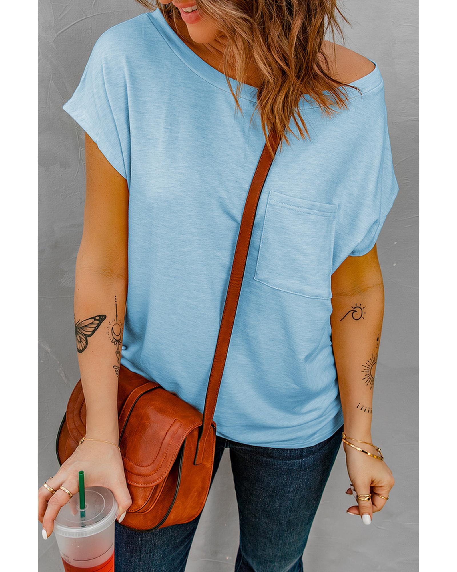 Azura Exchange Pocketed Knit Tee with Side Slits - M Main image