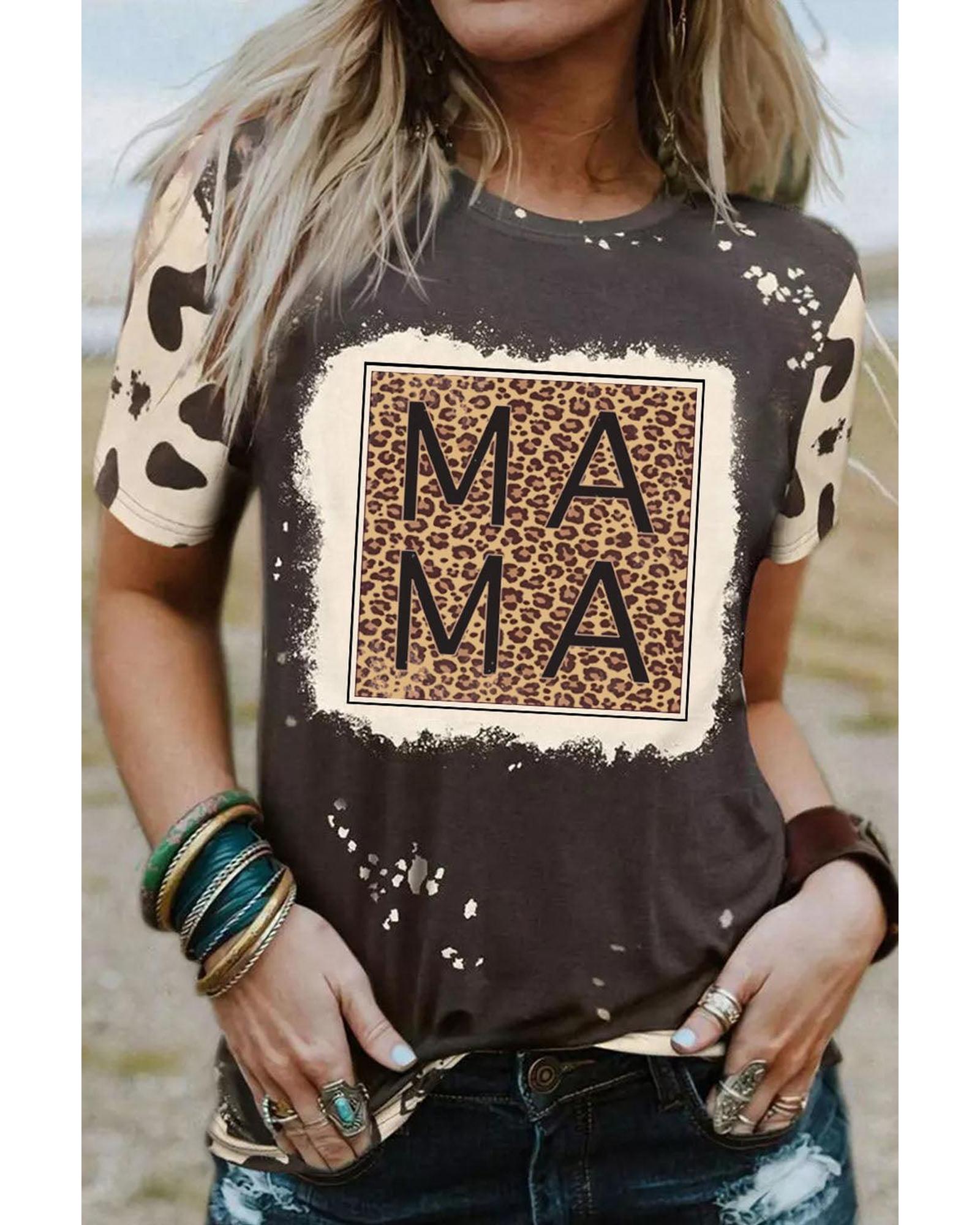 Azura Exchange Leopard Graphic Crew Neck Tee - M Secondary image