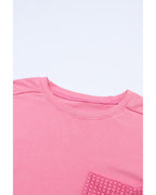 Azura Exchange Lace Patch Pocket Long Sleeve T-shirt - L