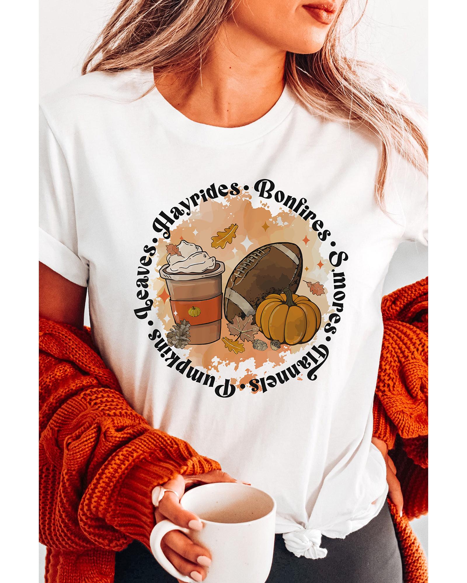 Azura Exchange Pumpkin Rugby Graphic Print Tee - L