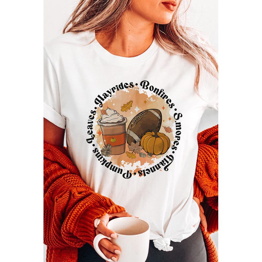 Azura Exchange Pumpkin Rugby Graphic Print Tee - S Main image