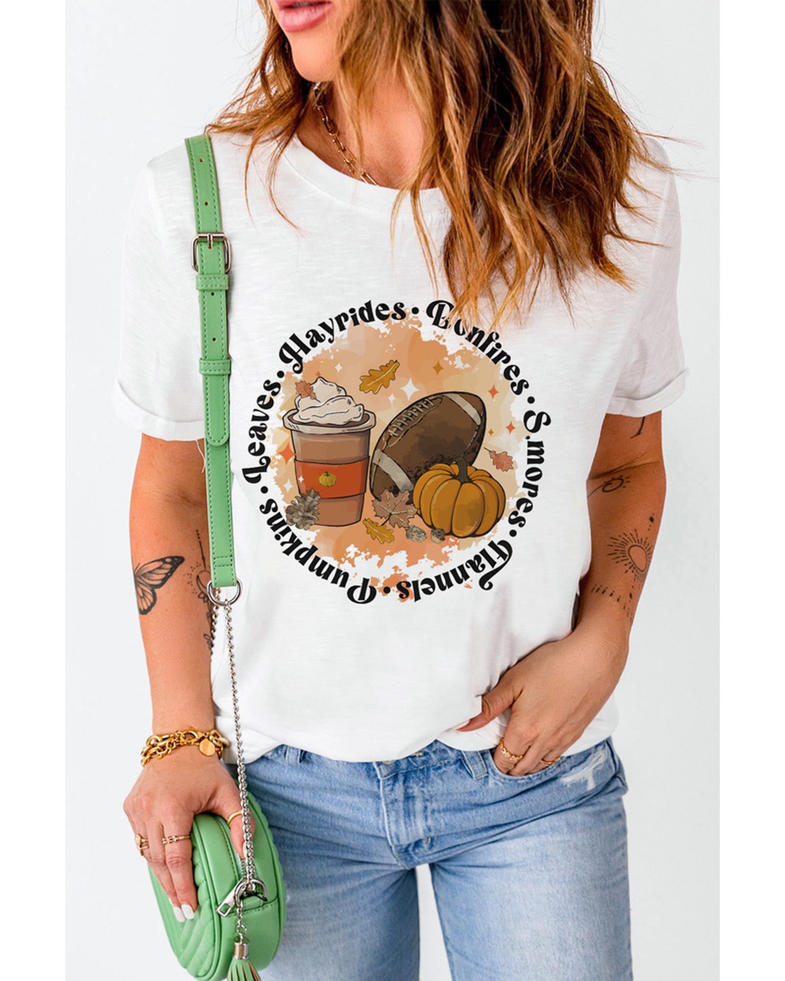 Azura Exchange Pumpkin Rugby Graphic Print Tee - XL Secondary image