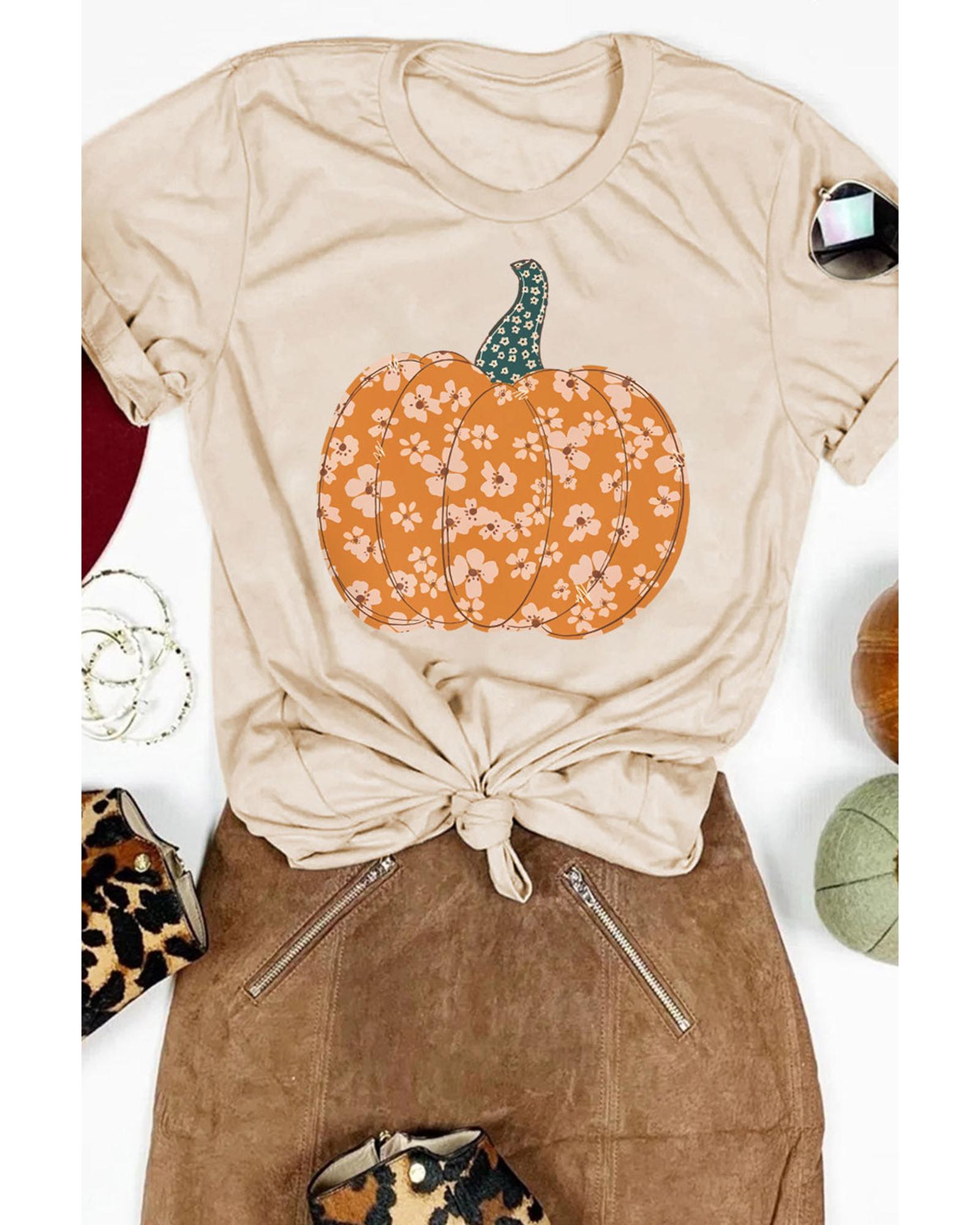 Azura Exchange Floral Pumpkin Graphic Tee - L Main image