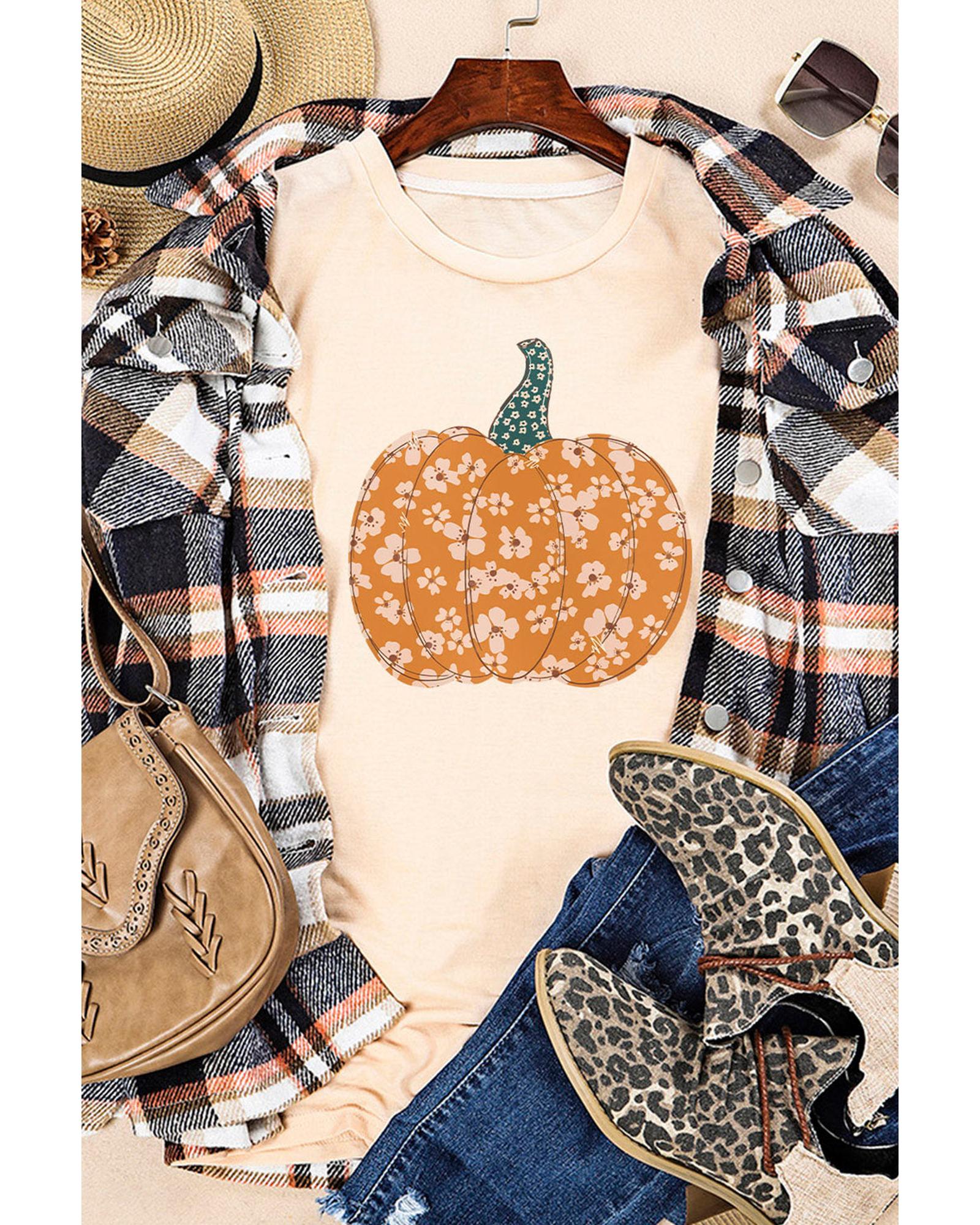 Azura Exchange Floral Pumpkin Graphic Tee - L Secondary image