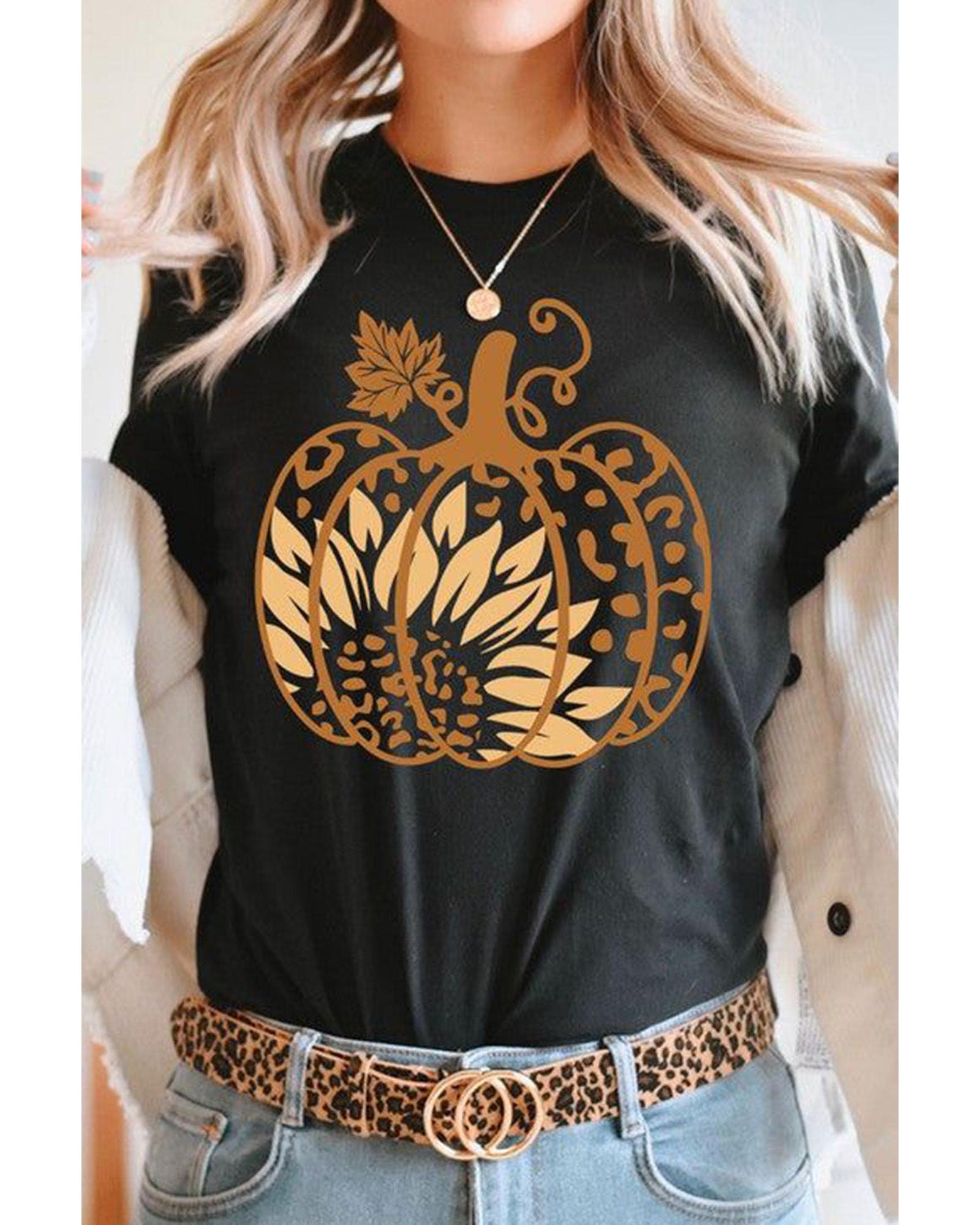 Azura Exchange Halloween Sunflower Pumpkin Graphic Tee - 2XL Main image