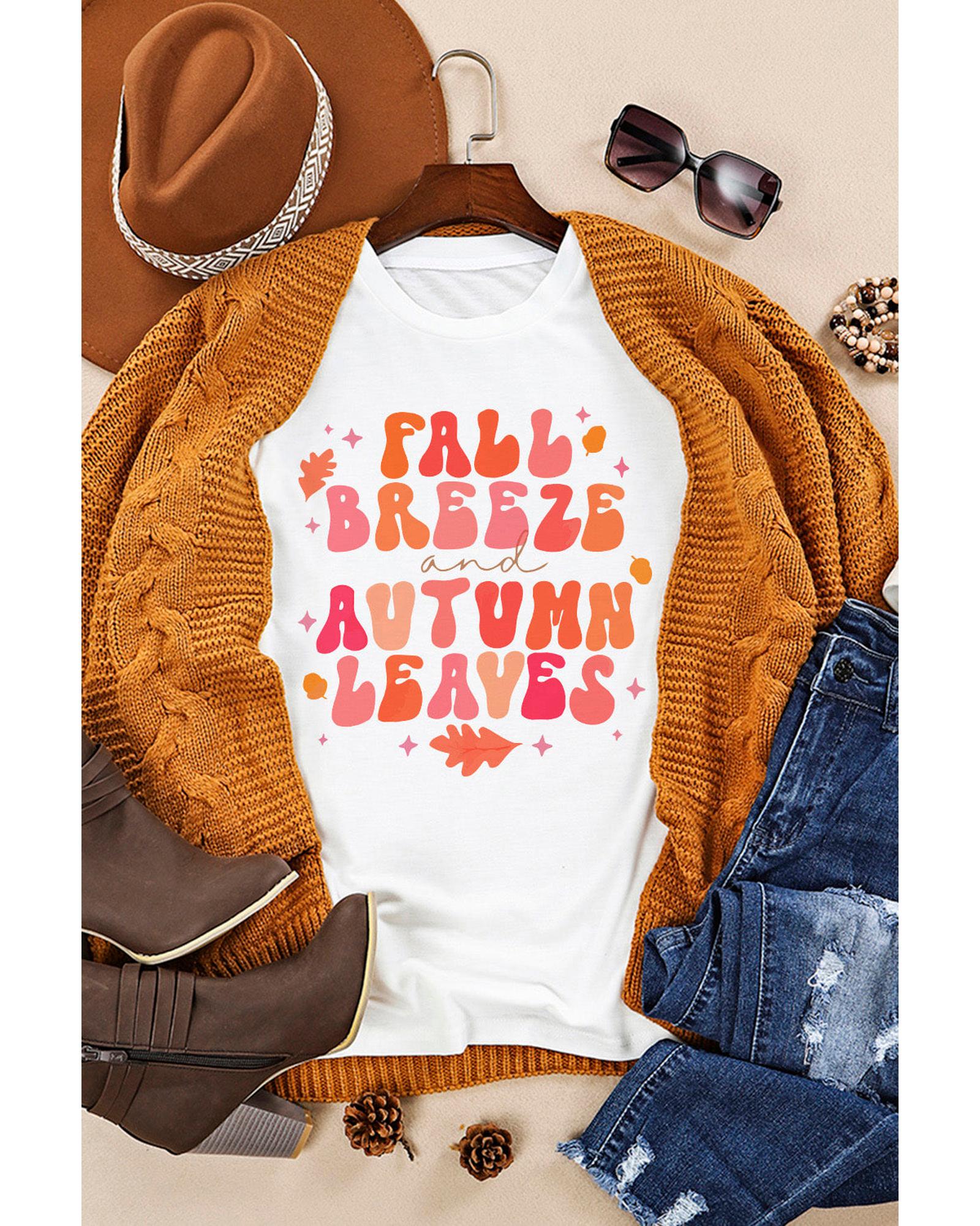 Azura Exchange Graphic Tee with Fall Breeze and Autumn Leaves Design - 2XL Main image