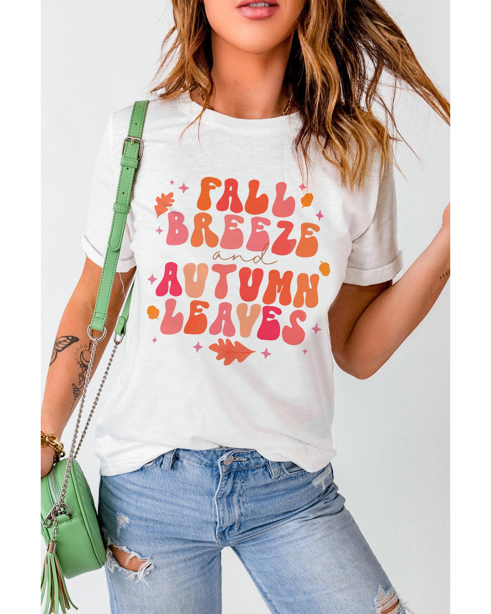 Azura Exchange Graphic Tee with Fall Breeze and Autumn Leaves Design - 2XL Secondary image