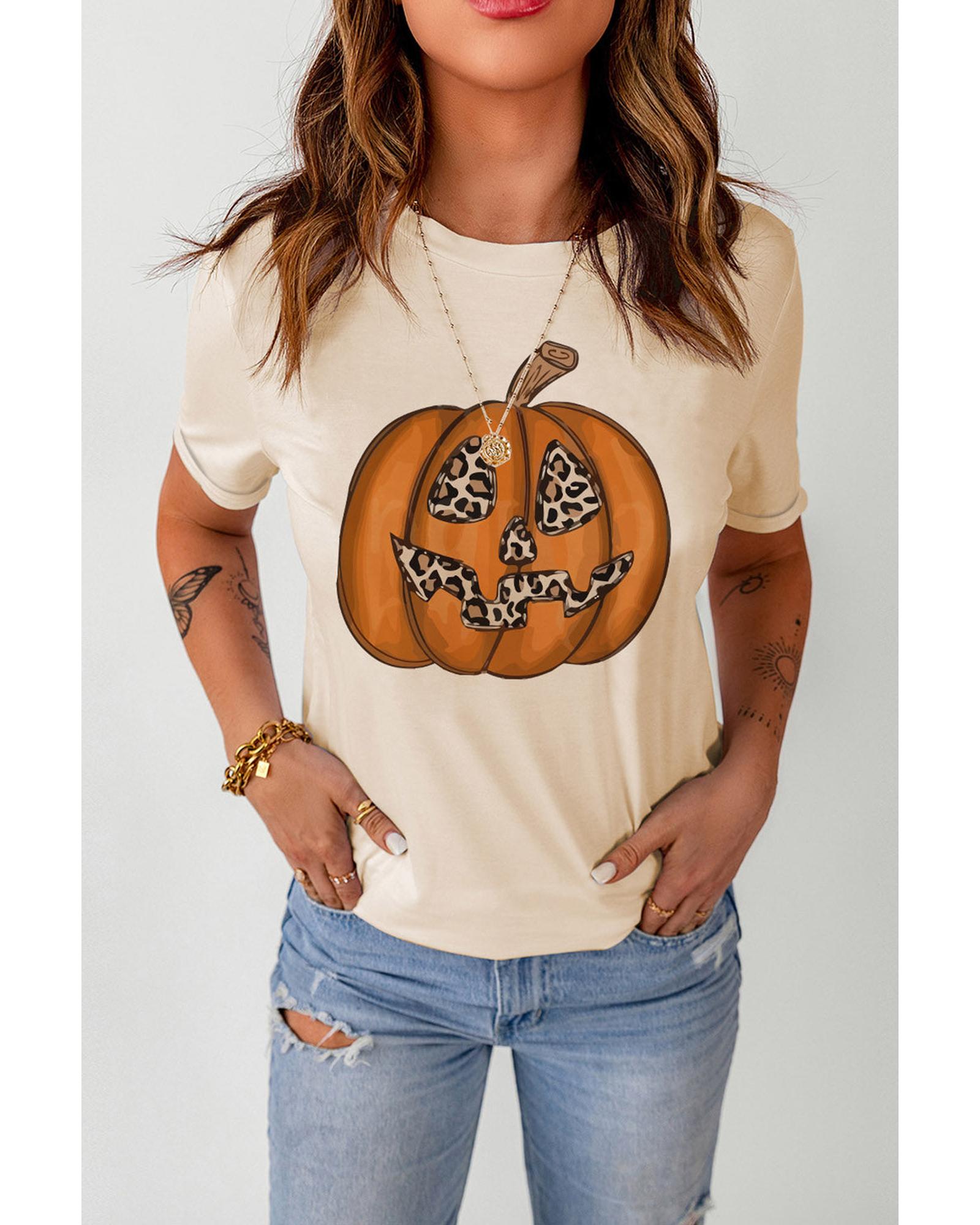 Azura Exchange Leopard Pumpkin Print T Shirt - XL Secondary image