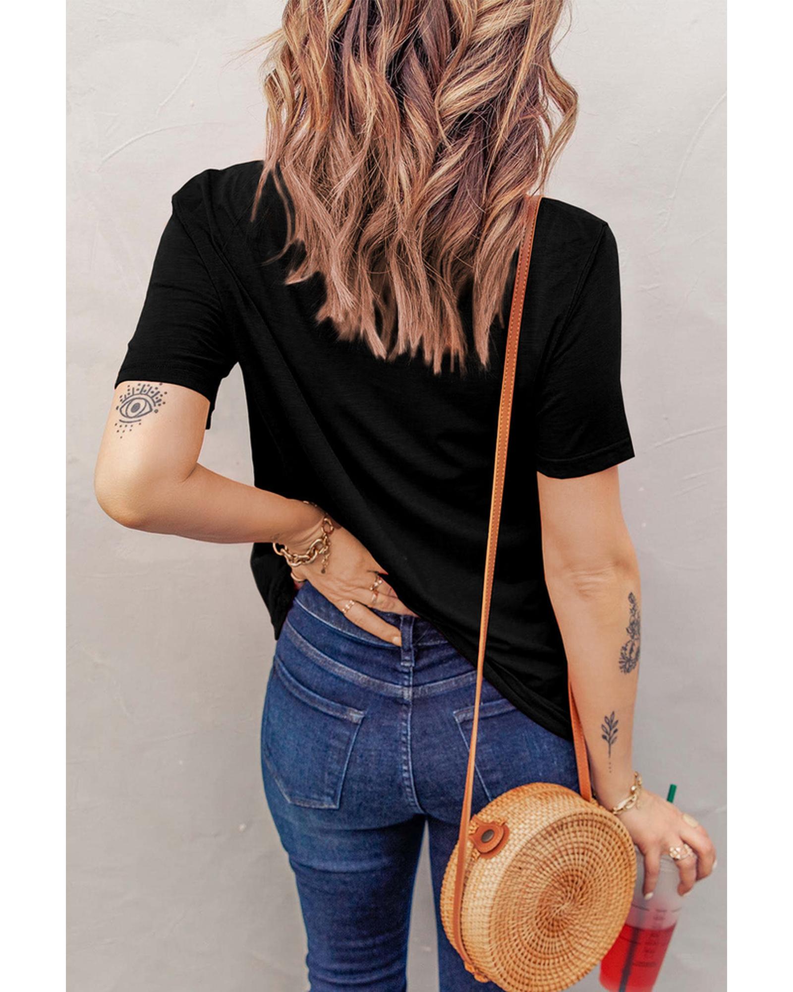 Azura Exchange Mixed Cotton Crew Neck T-Shirt with Holes - L Secondary image
