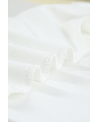 Azura Exchange Cut-out Cold Shoulder Mesh Striped Long Sleeve T-shirt - M