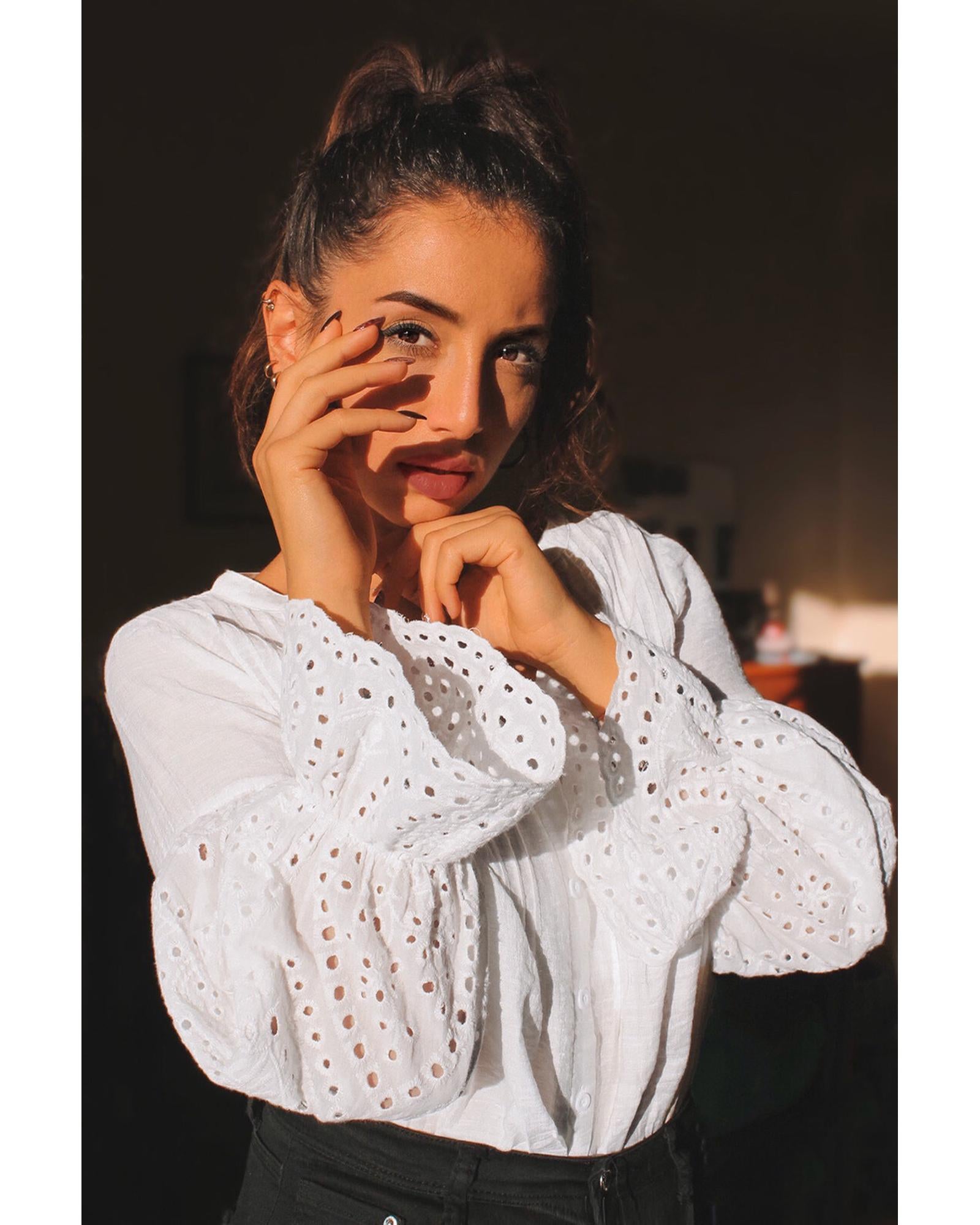 Azura Exchange Eyelet Button Down Top - S Main image