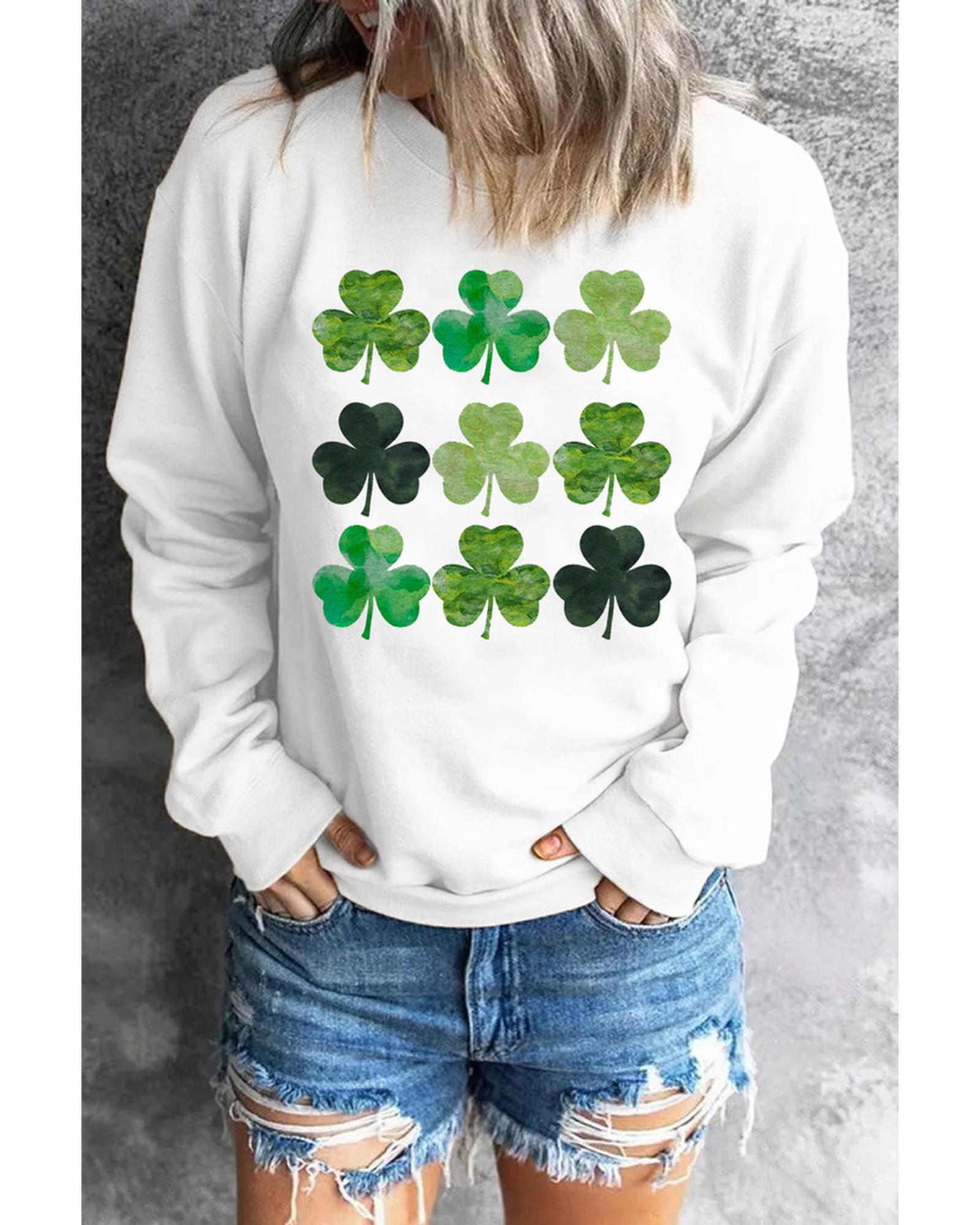 Azura Exchange Clover Print Long Sleeve Sweatshirt - XL Main image