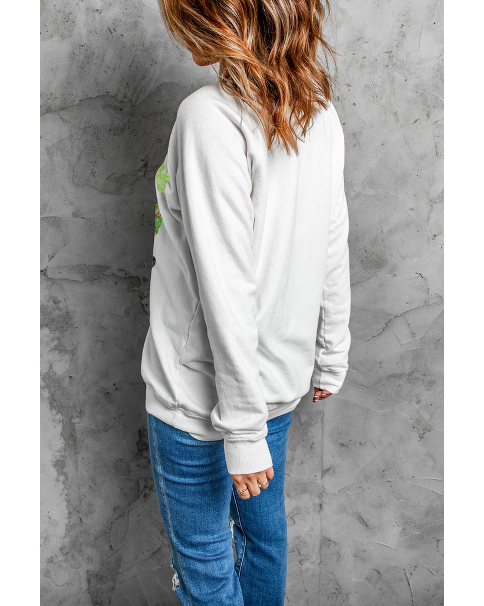 Azura Exchange Clover Print Long Sleeve Sweatshirt - XL Secondary image