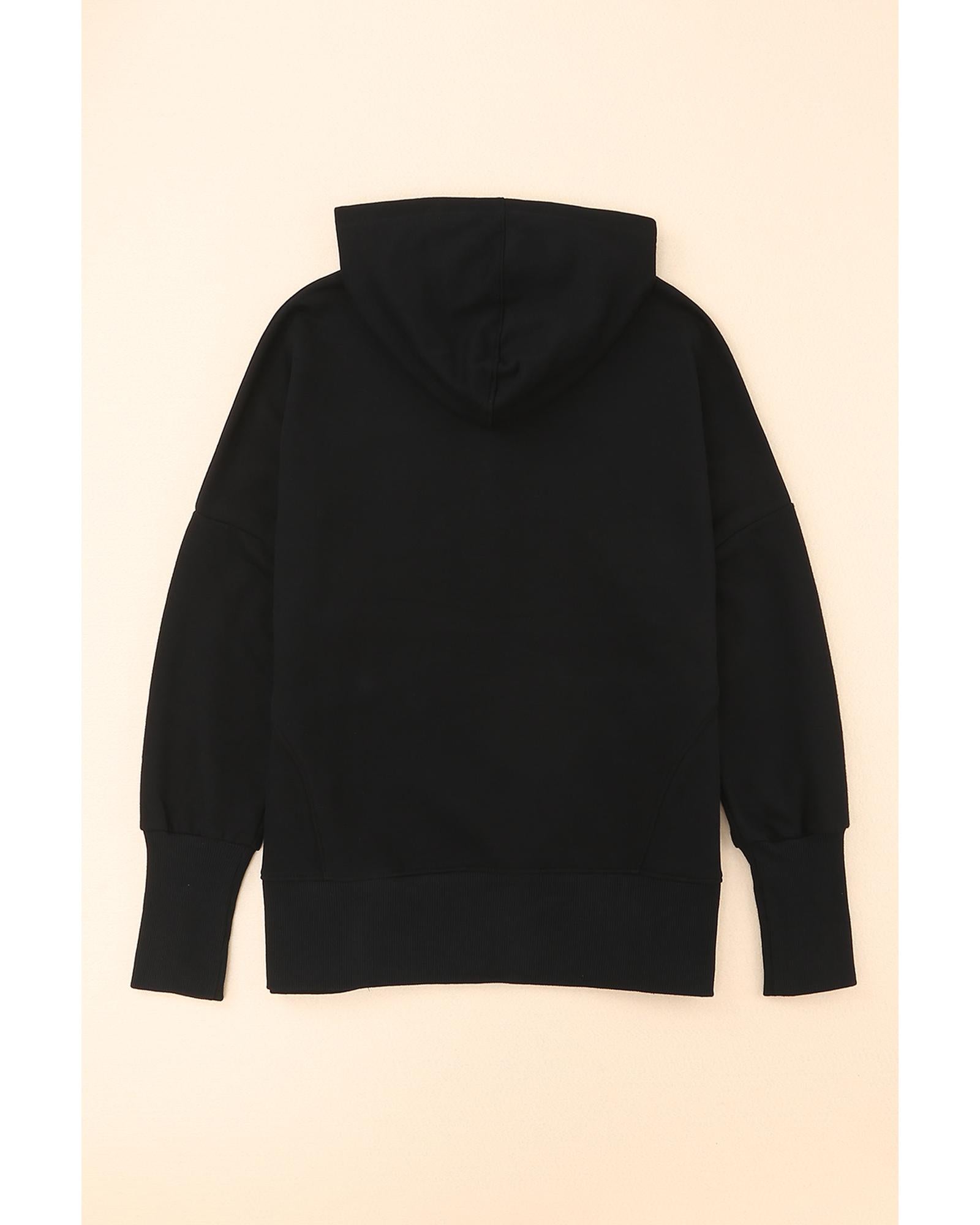 Azura Exchange Batwing Sleeve Hoodie with Pocketed Henley - S Secondary image