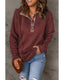 Azura Exchange Geometric Texture Plaid Trim Sweatshirt - S