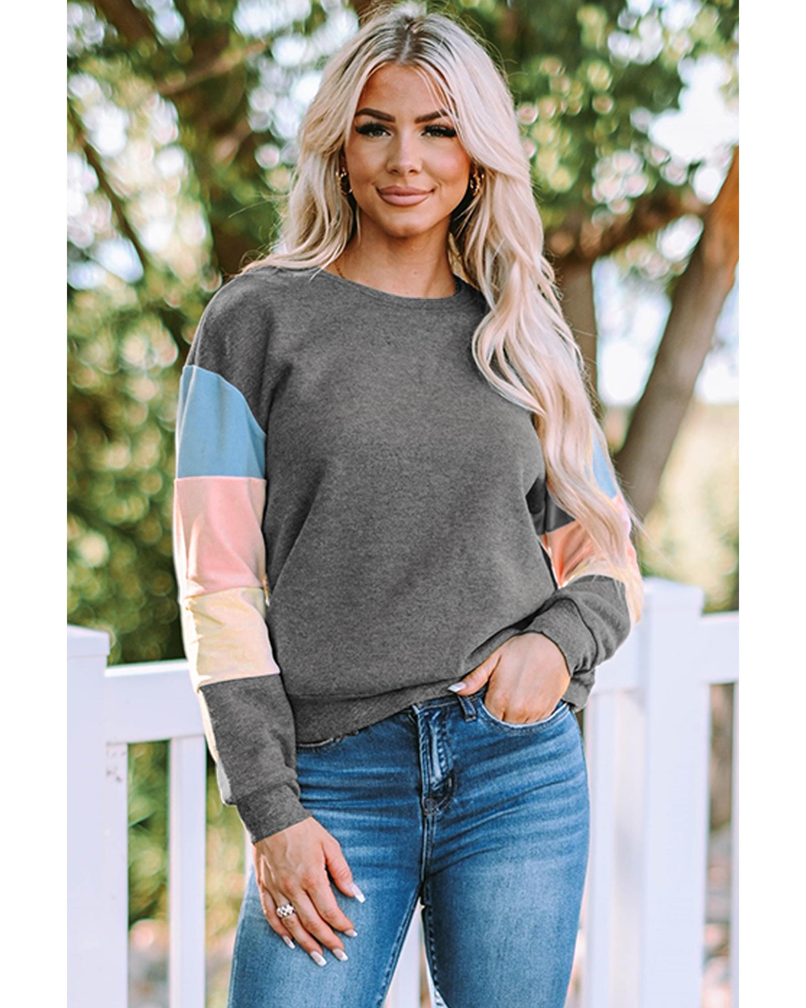 Azura Exchange Long Sleeve Colorblock Sweatshirt - M Secondary image