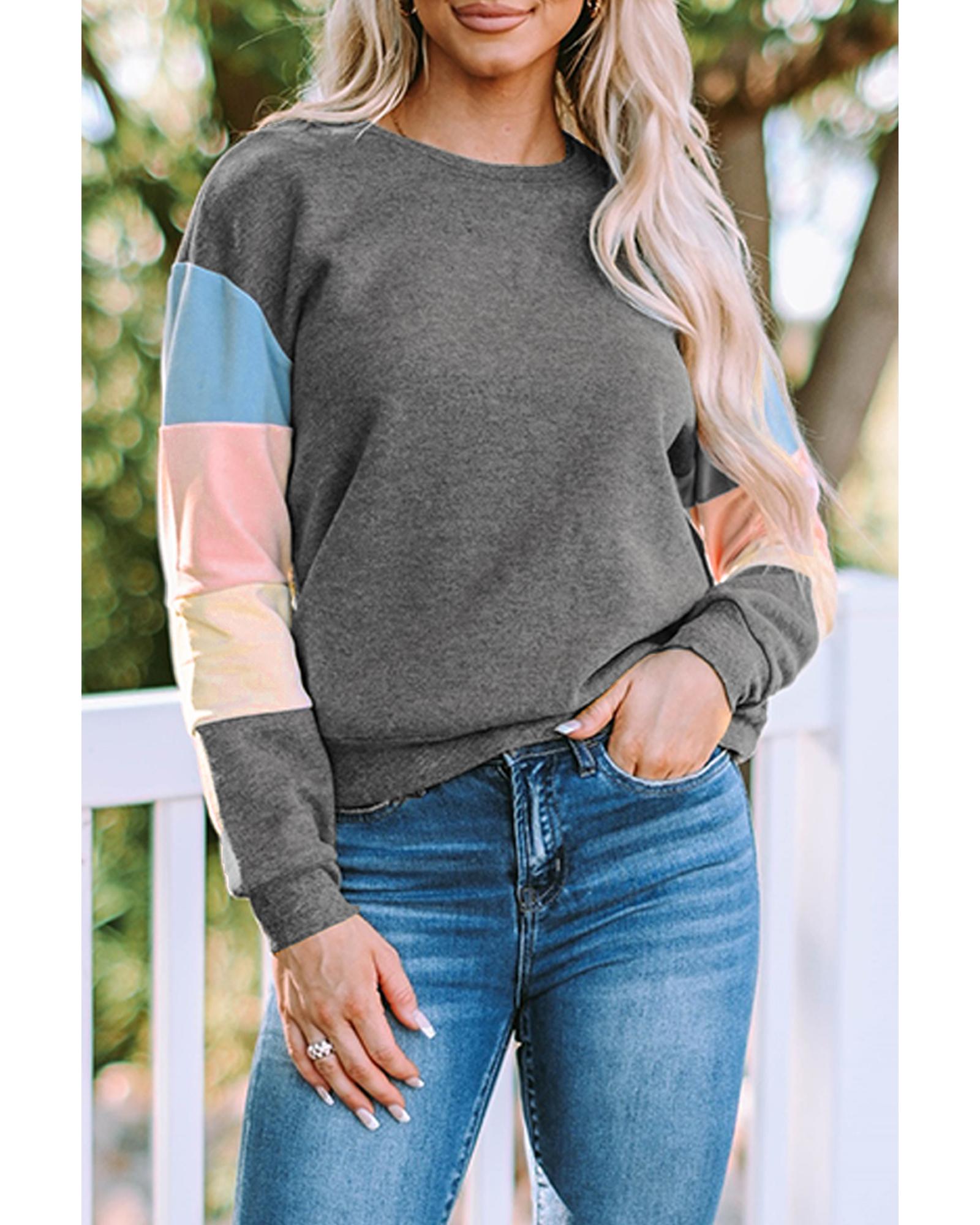 Azura Exchange Long Sleeve Colorblock Sweatshirt - S Main image