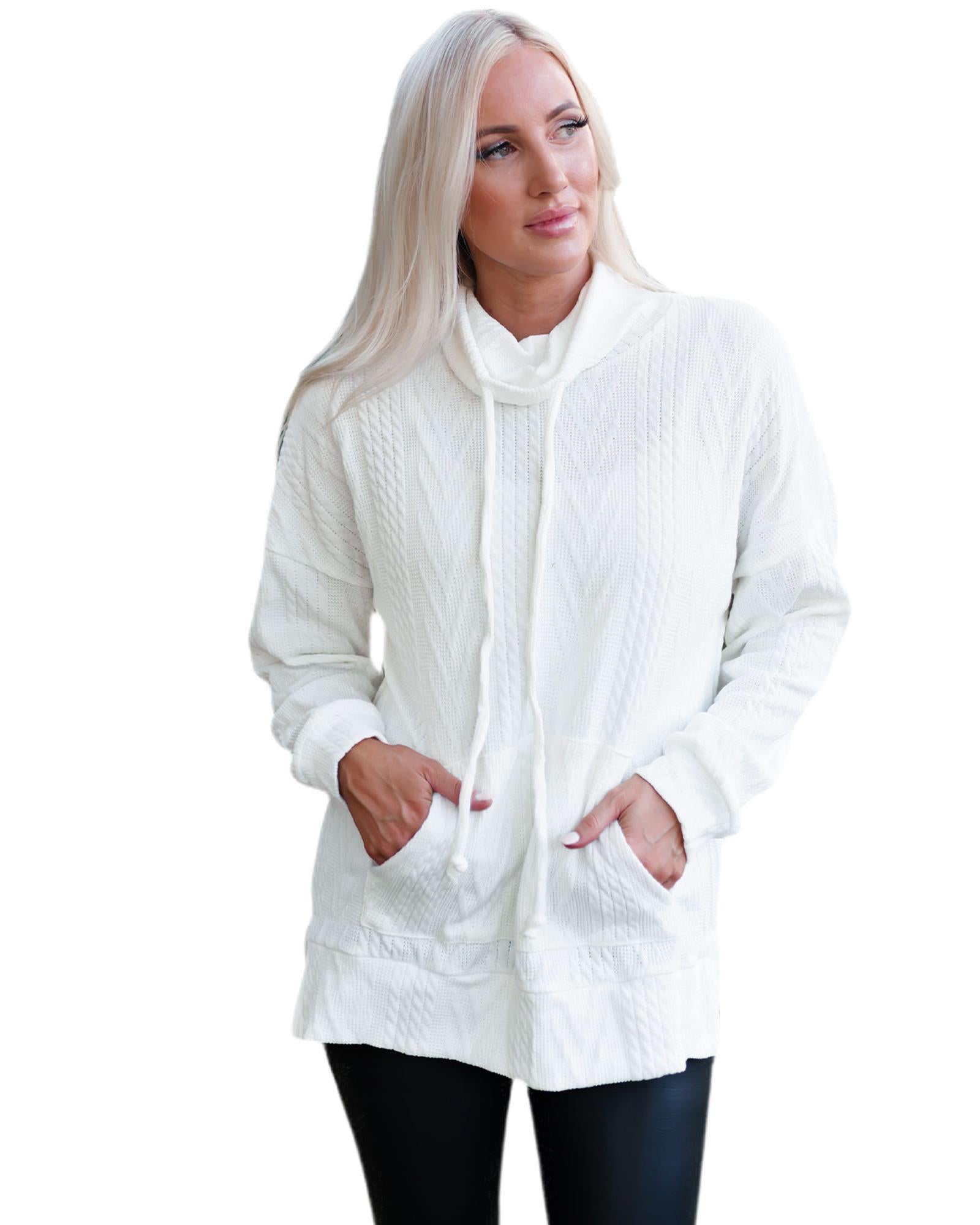 Azura Exchange Textured Cowl Neck Sweatshirt - 2XL Secondary image