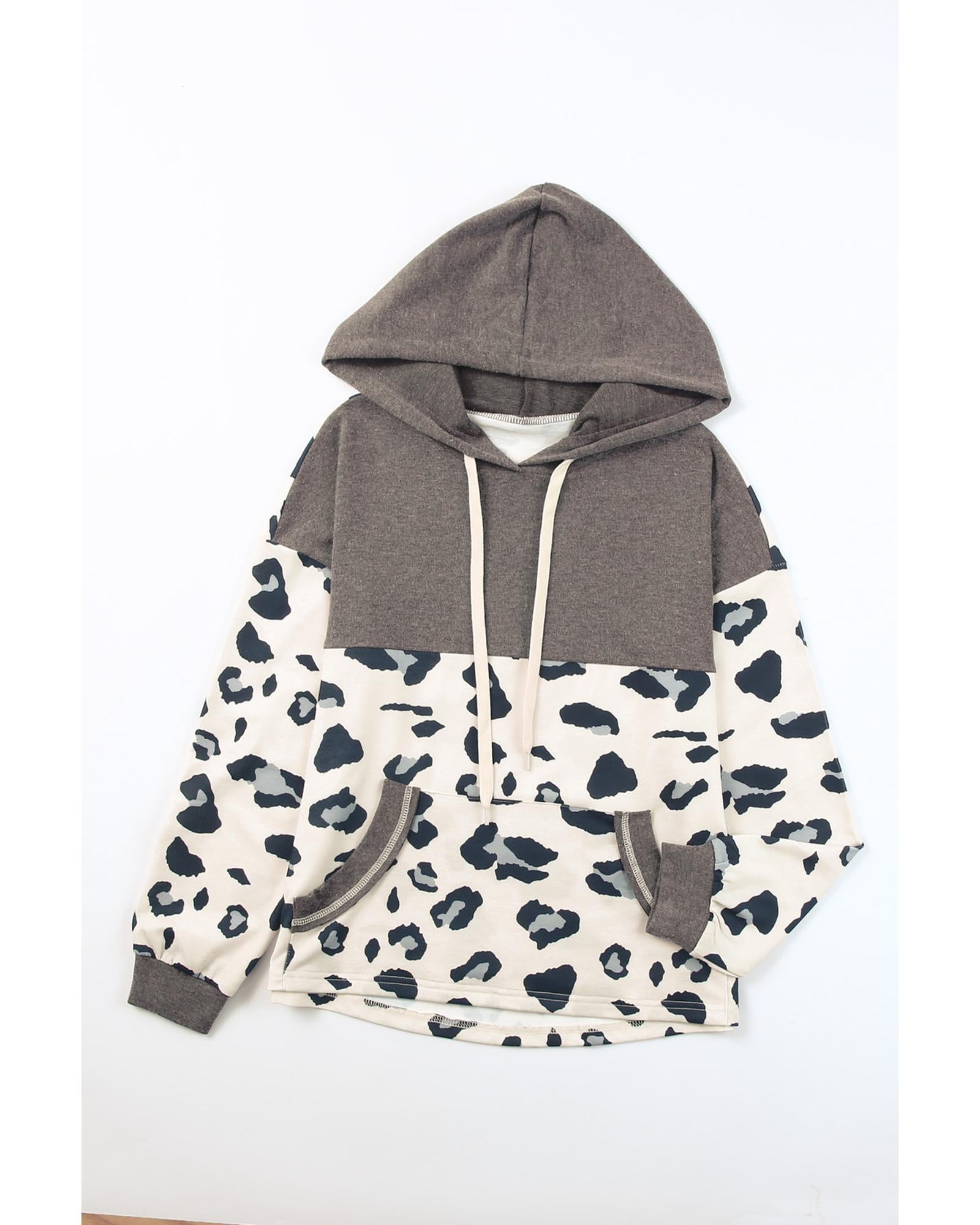 Azura Exchange Color Block Pocketed Drawstring Hoodie - M Secondary image