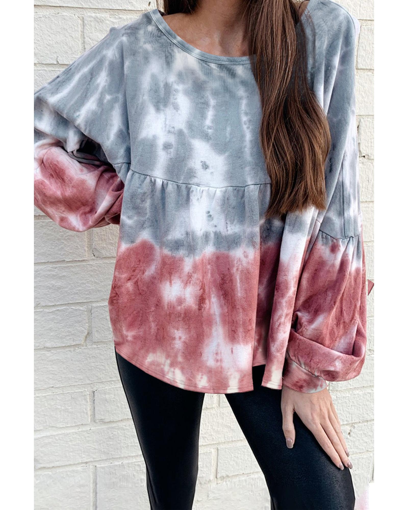 Azura Exchange Bishop Sleeve Tie Dye Sweatshirt - S Main image