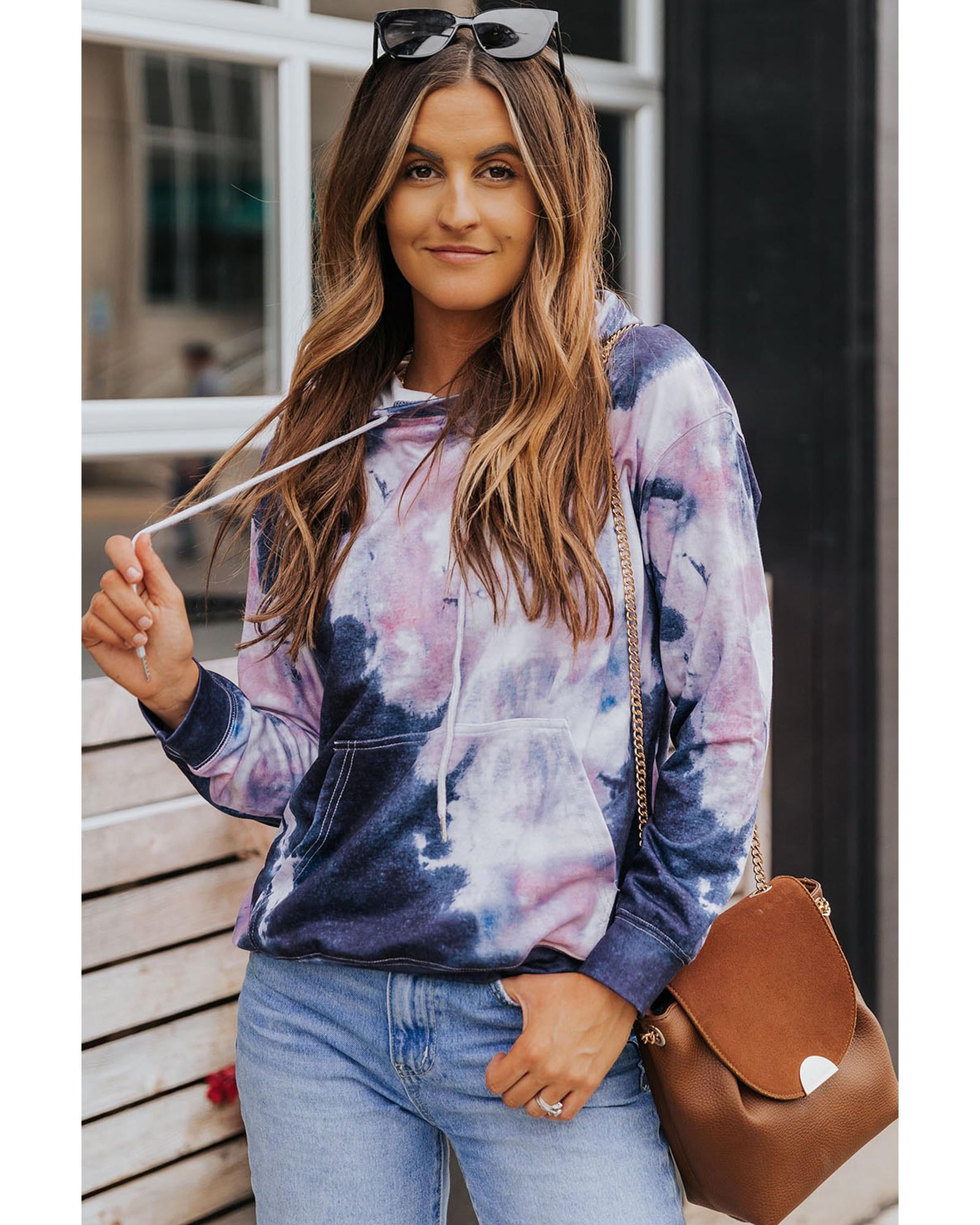 Azura Exchange Kangaroo Pocket Tie-dye Hoodie - M Main image