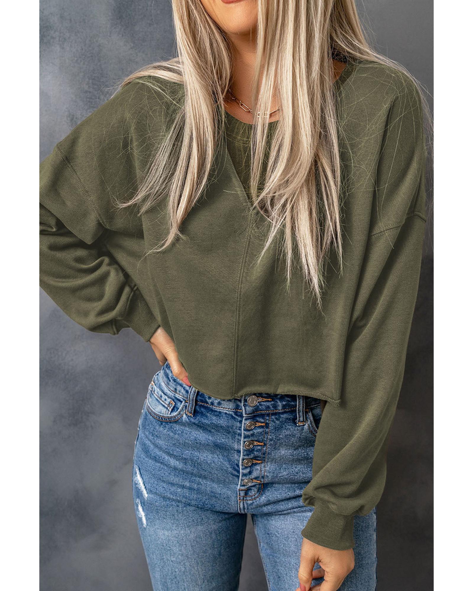 Azura Exchange Cropped Drop Shoulder Sweatshirt - L Main image