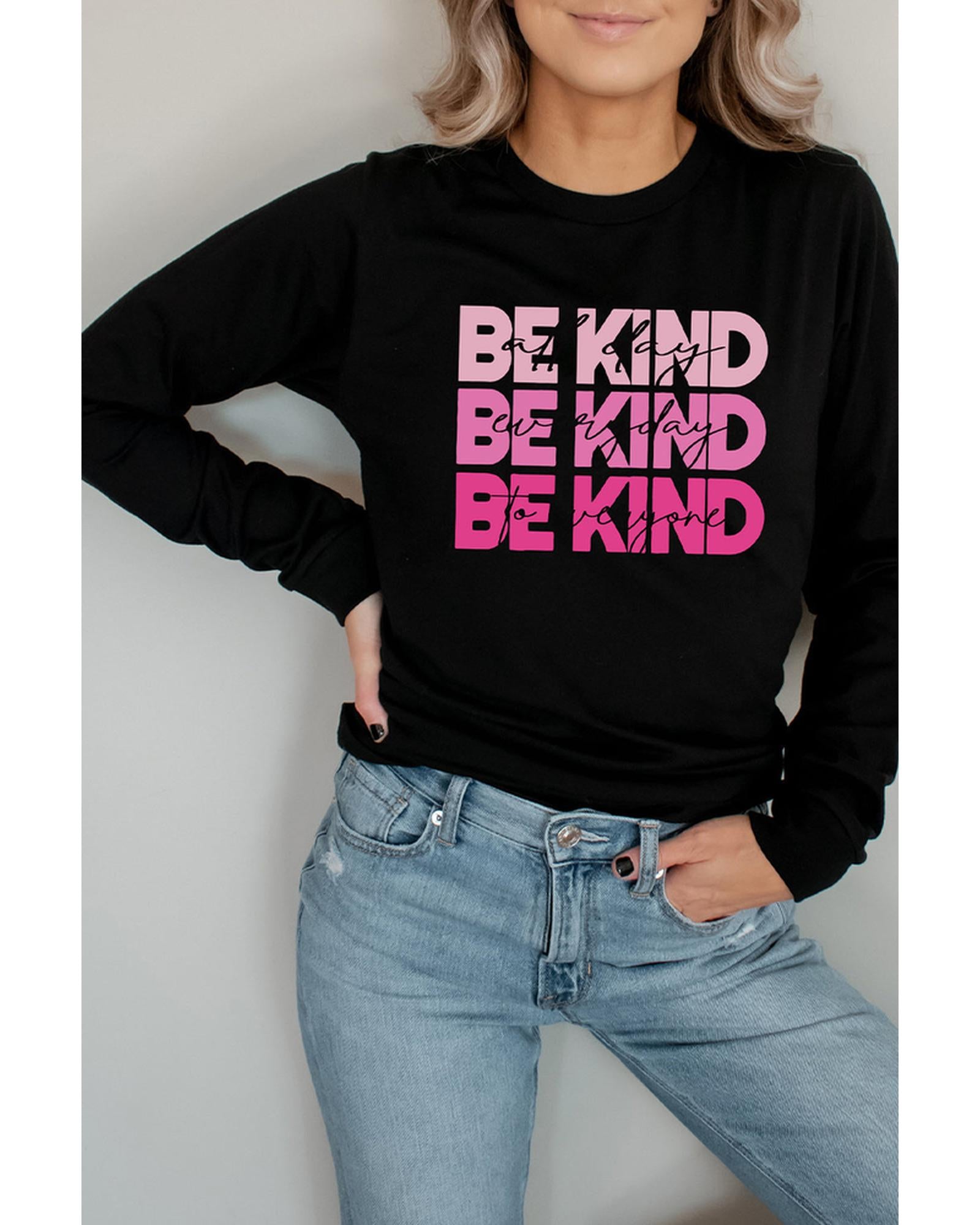 Azura Exchange BE KIND Letter Print Sweatshirt - XL Secondary image