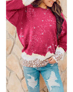 Azura Exchange Leopard Bleached Pullover Sweatshirt - S