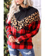 Azura Exchange Chevron Plaid Leopard Patchwork Turtleneck Sweatshirt - 2XL