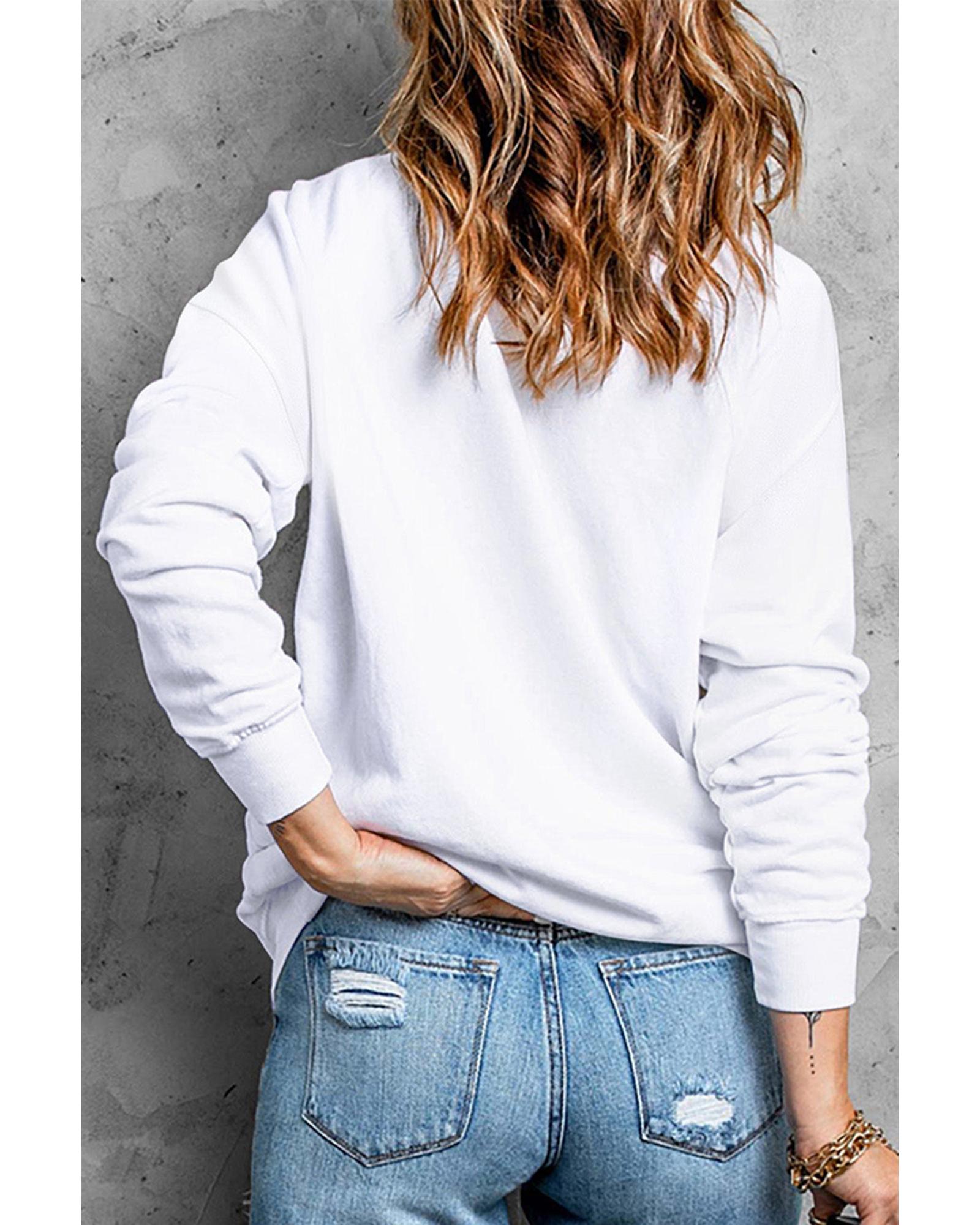 Azura Exchange CHILL Letters Pattern Sweatshirt with Contrast Trim - XL Secondary image