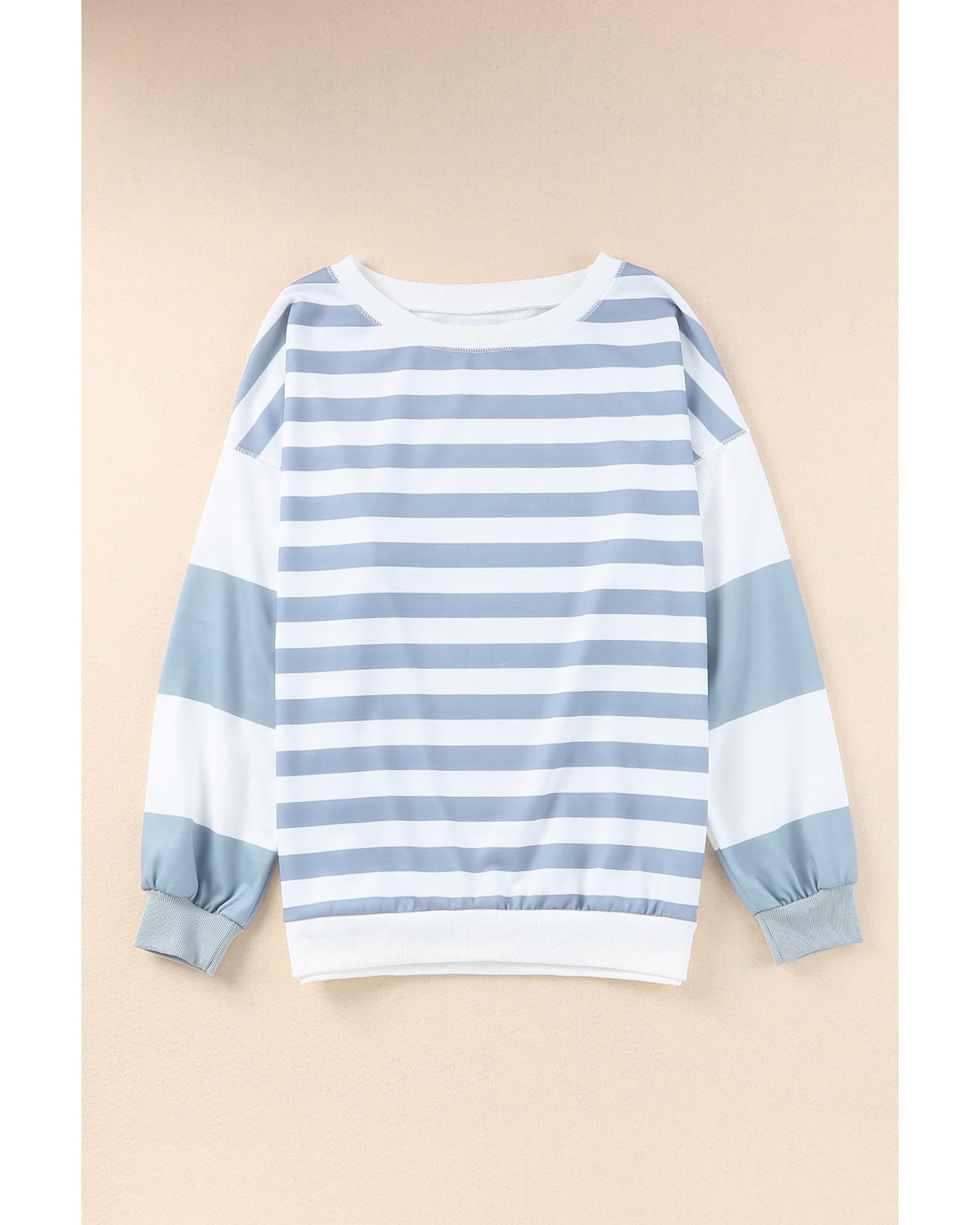 Azura Exchange Drop Shoulder Striped Pullover Sweatshirt - 2XL