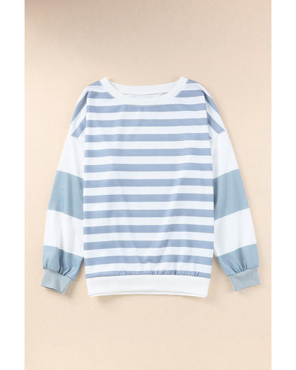 Azura Exchange Drop Shoulder Striped Pullover Sweatshirt - 2XL