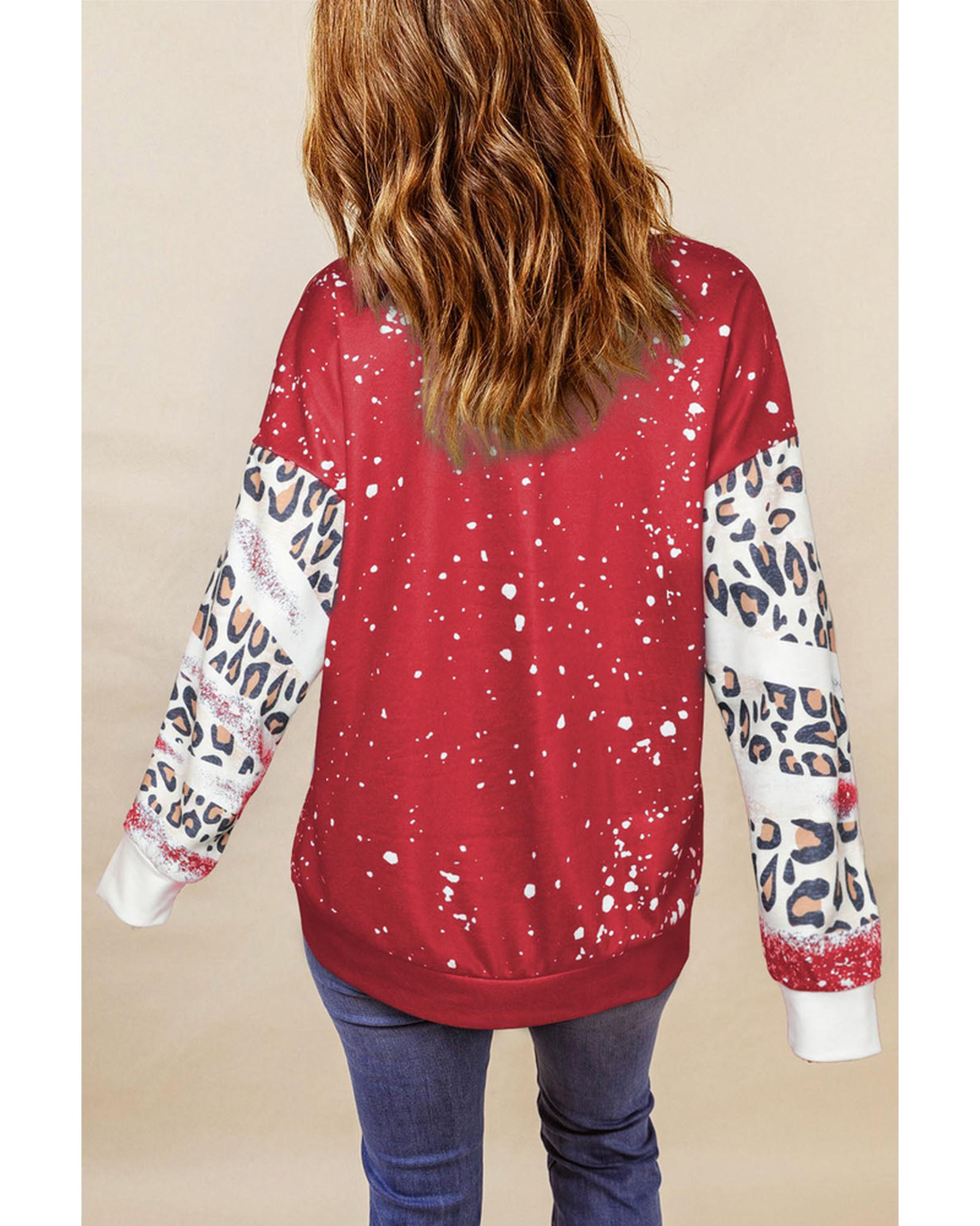 Azura Exchange Leopard Print Sweatshirt with Tie Dye Design - S Secondary image