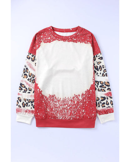 Azura Exchange Leopard Print Sweatshirt with Tie Dye Design - S