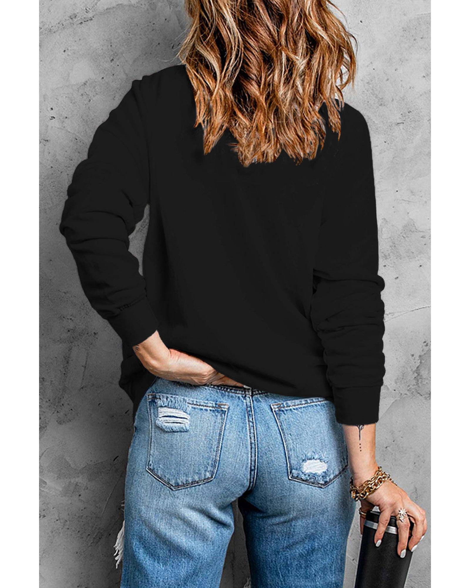 Azura Exchange Hey Boo Long Sleeve Pullover Sweatshirt - S Secondary image