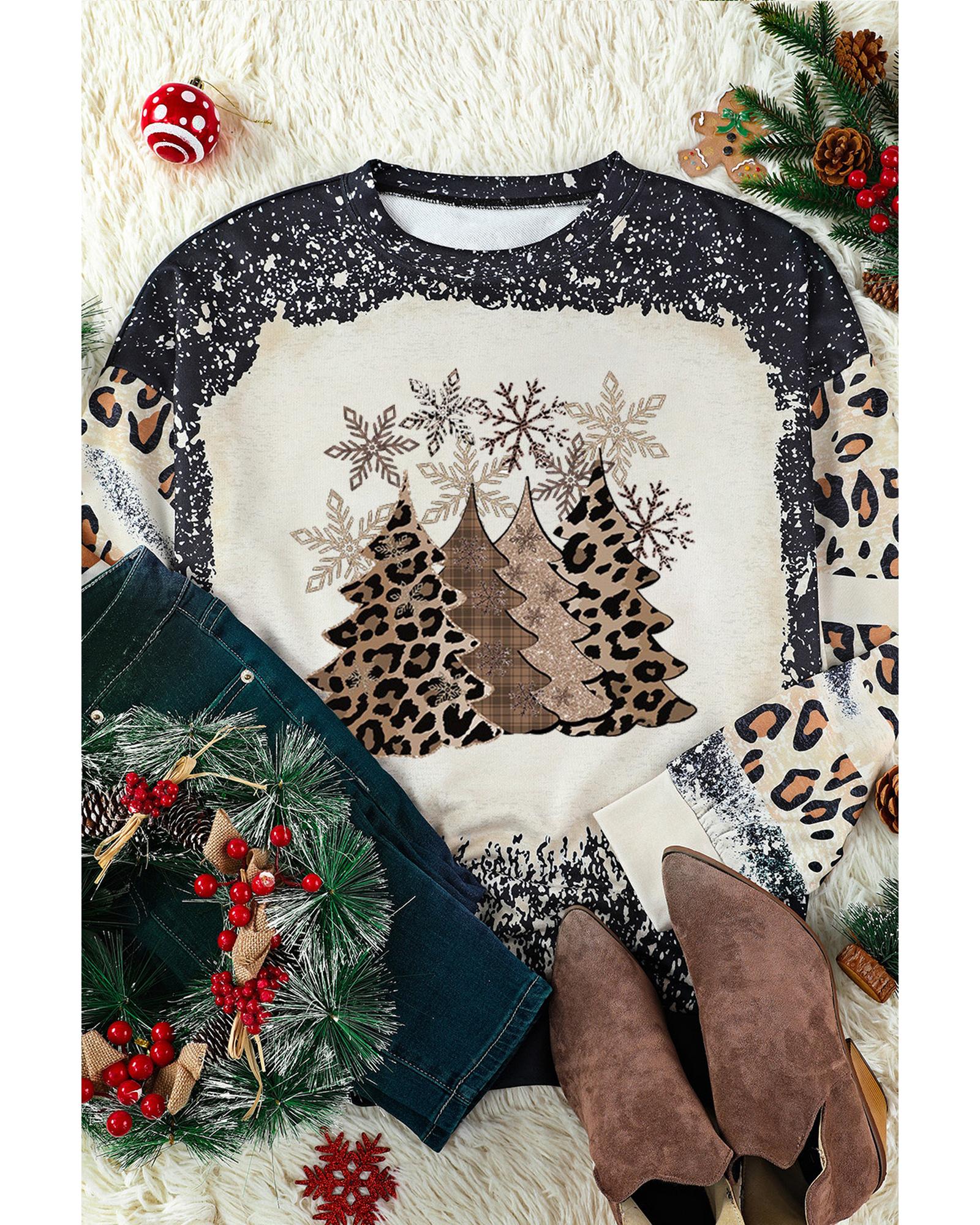 Azura Exchange Leopard Color Block Pullover Sweatshirt - 2XL Secondary image