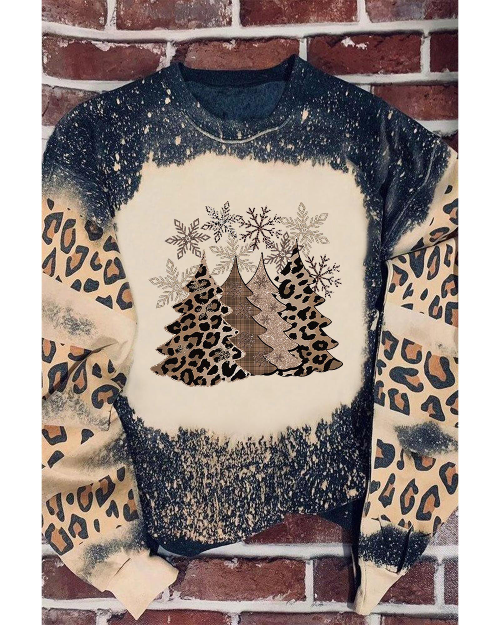 Azura Exchange Leopard Color Block Pullover Sweatshirt - L Main image
