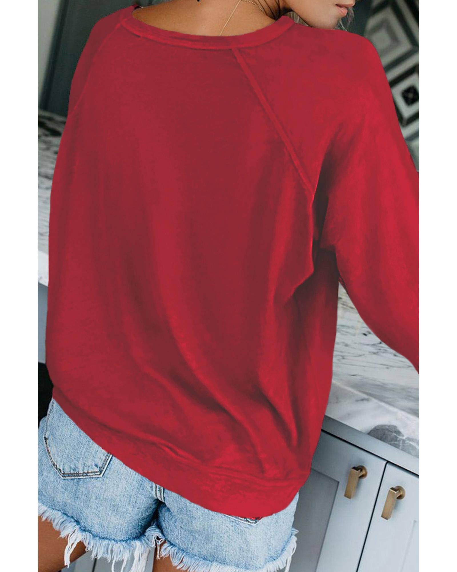 Azura Exchange French Terry Cotton Blend Sweatshirt - S Secondary image