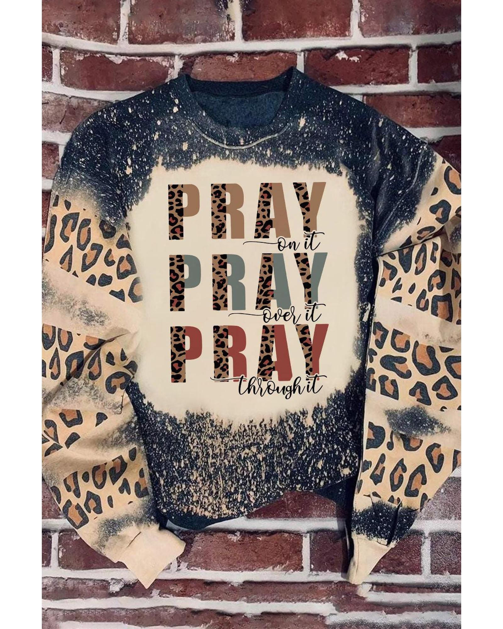 Azura Exchange Leopard Bleached Color Block Sweatshirt - 2XL Secondary image