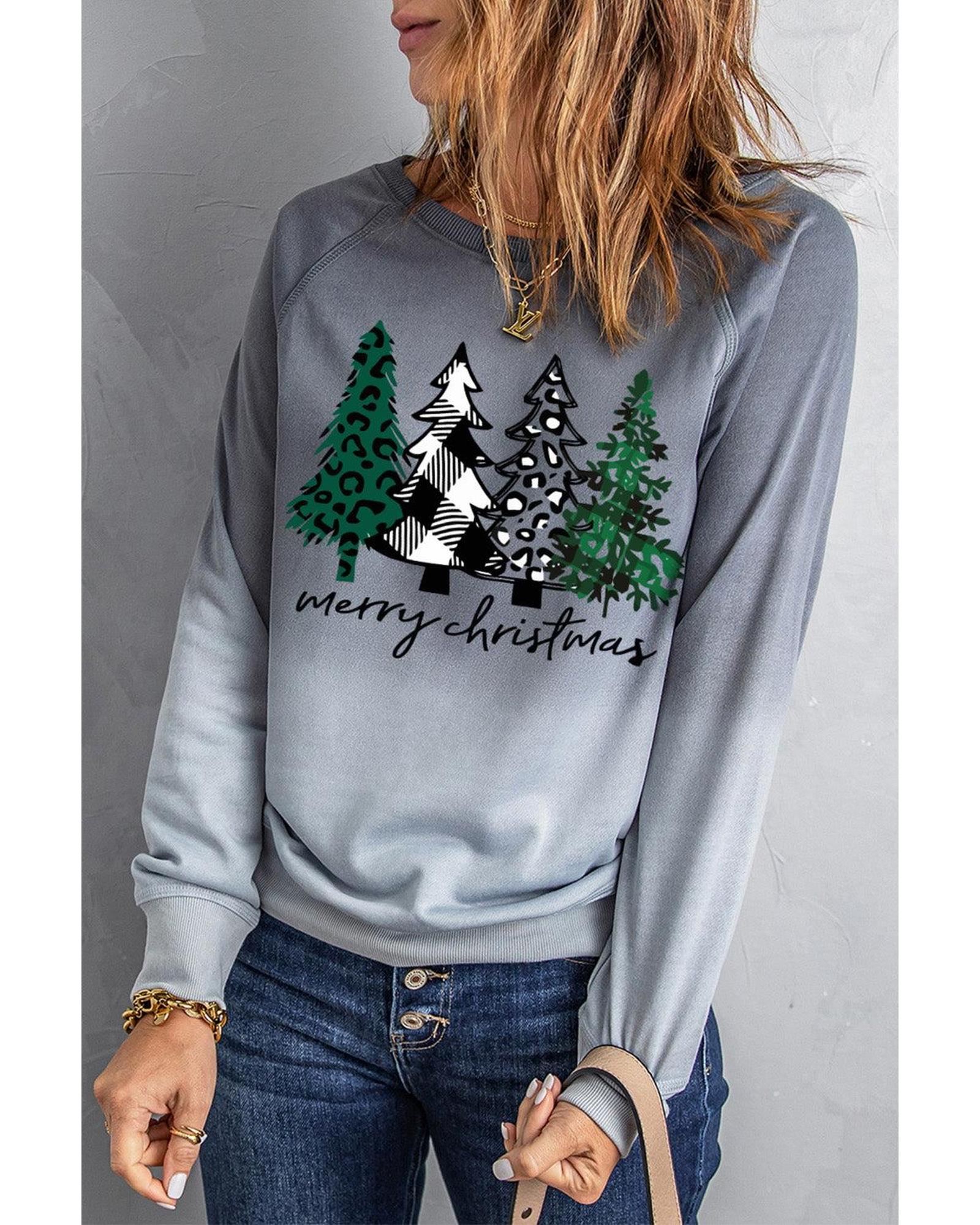 Azura Exchange Merry Christmas Tree Graphic Sweatshirt - M Secondary image